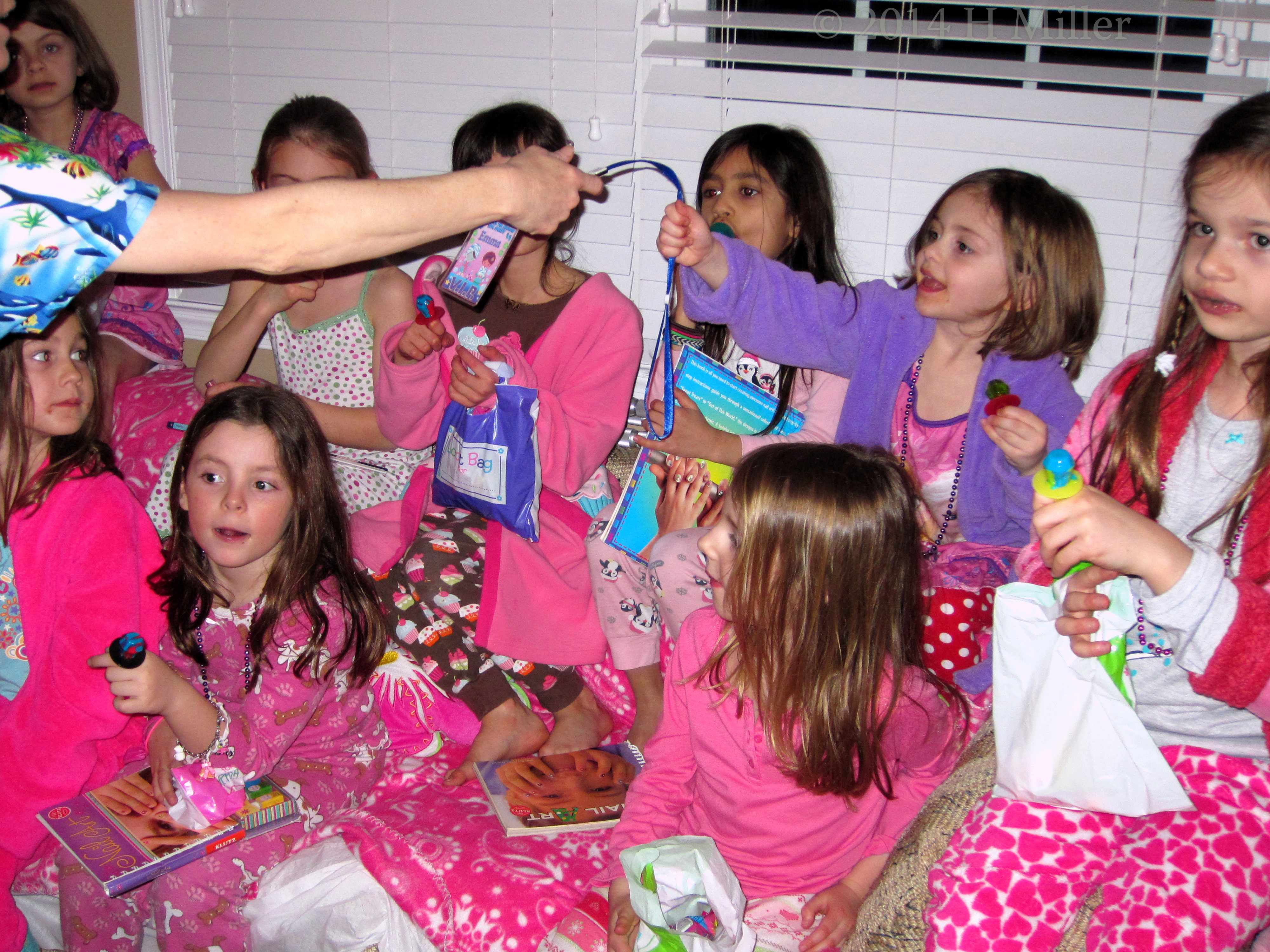 Spa Party Lanyards Being Distributed To The Guests. Spa Party Lanyards Being Distributed To The Guests.