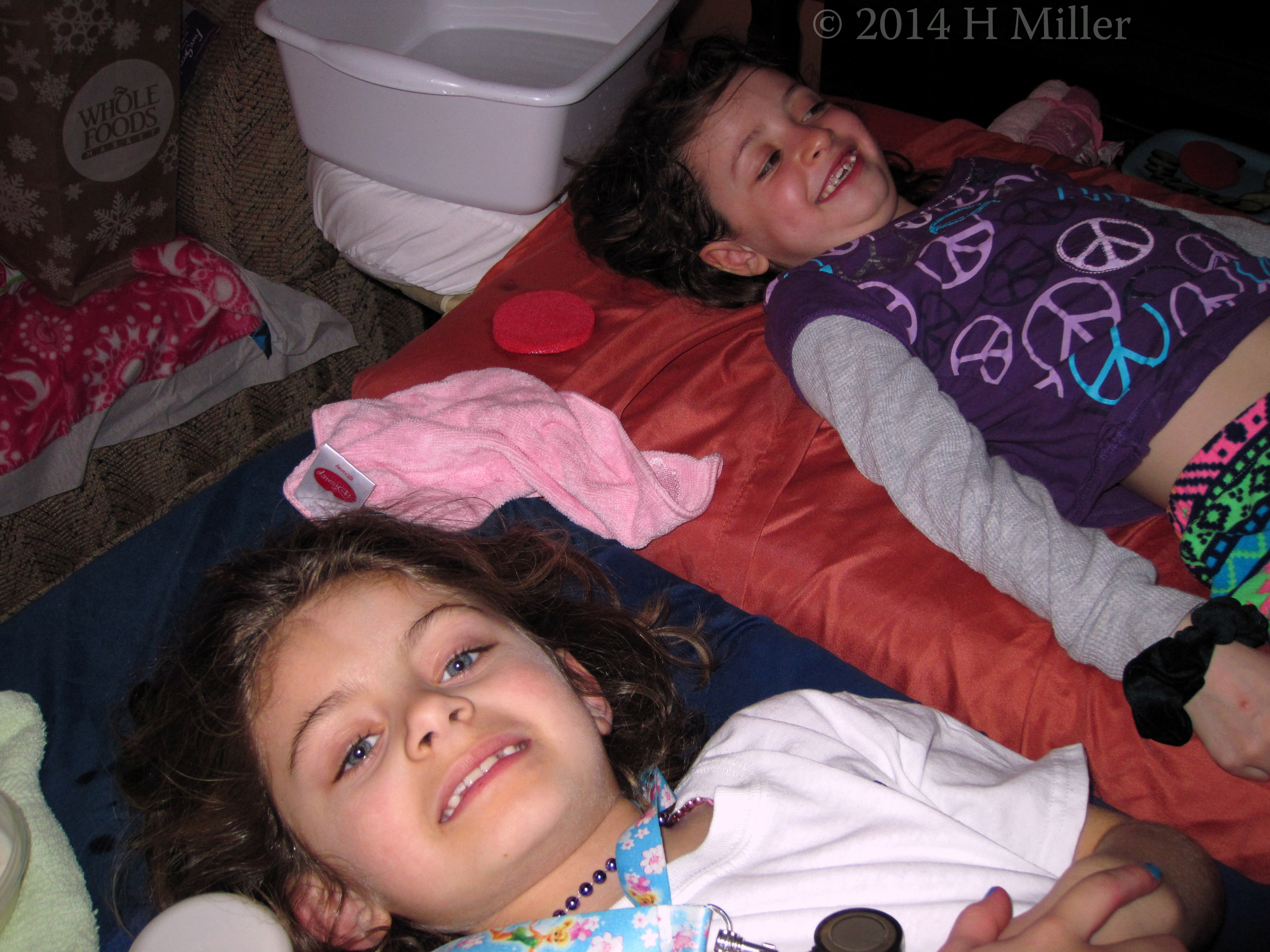 Girls Birthday Spa Facial Activity And Massage Session Both About To Begin. Girls Birthday Spa Facial Activity And Massage Session Both About To Begin.