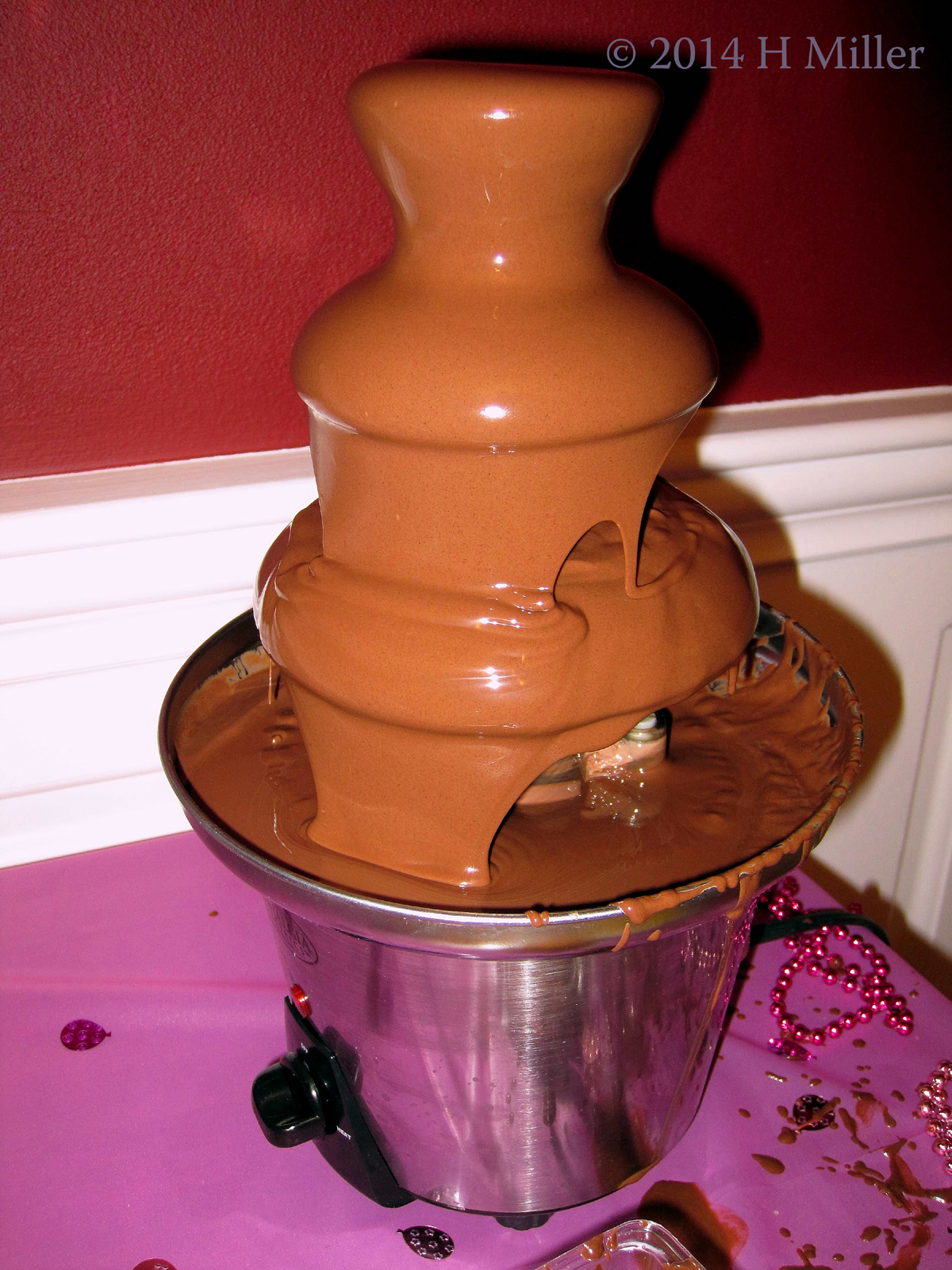 The Chocolate Fountain Doing Its Thing. The Chocolate Fountain Doing Its Thing.