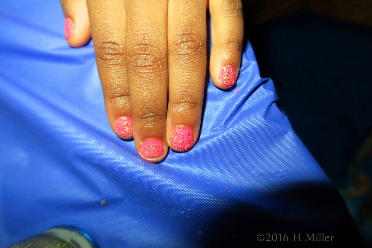 Pink With Glitter Mani.