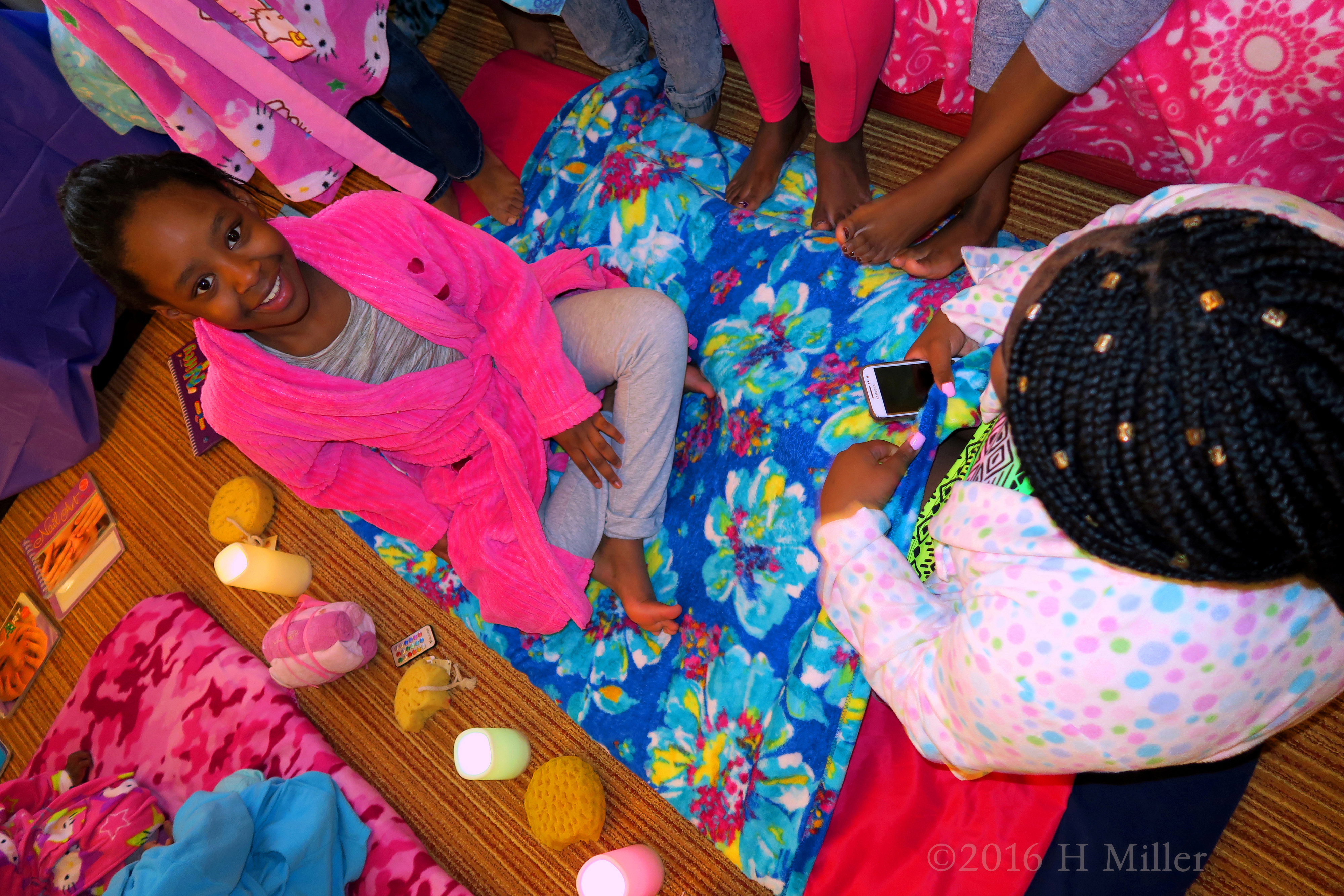 Chanell And Her Friend About To Begin The Facial Activity. Chanell And Her Friend About To Begin The Facial Activity.