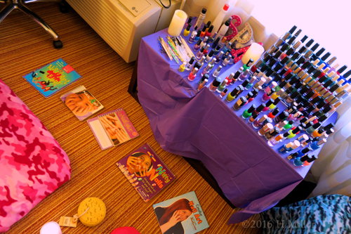Hotel Spa Party Nail Art Area With Books