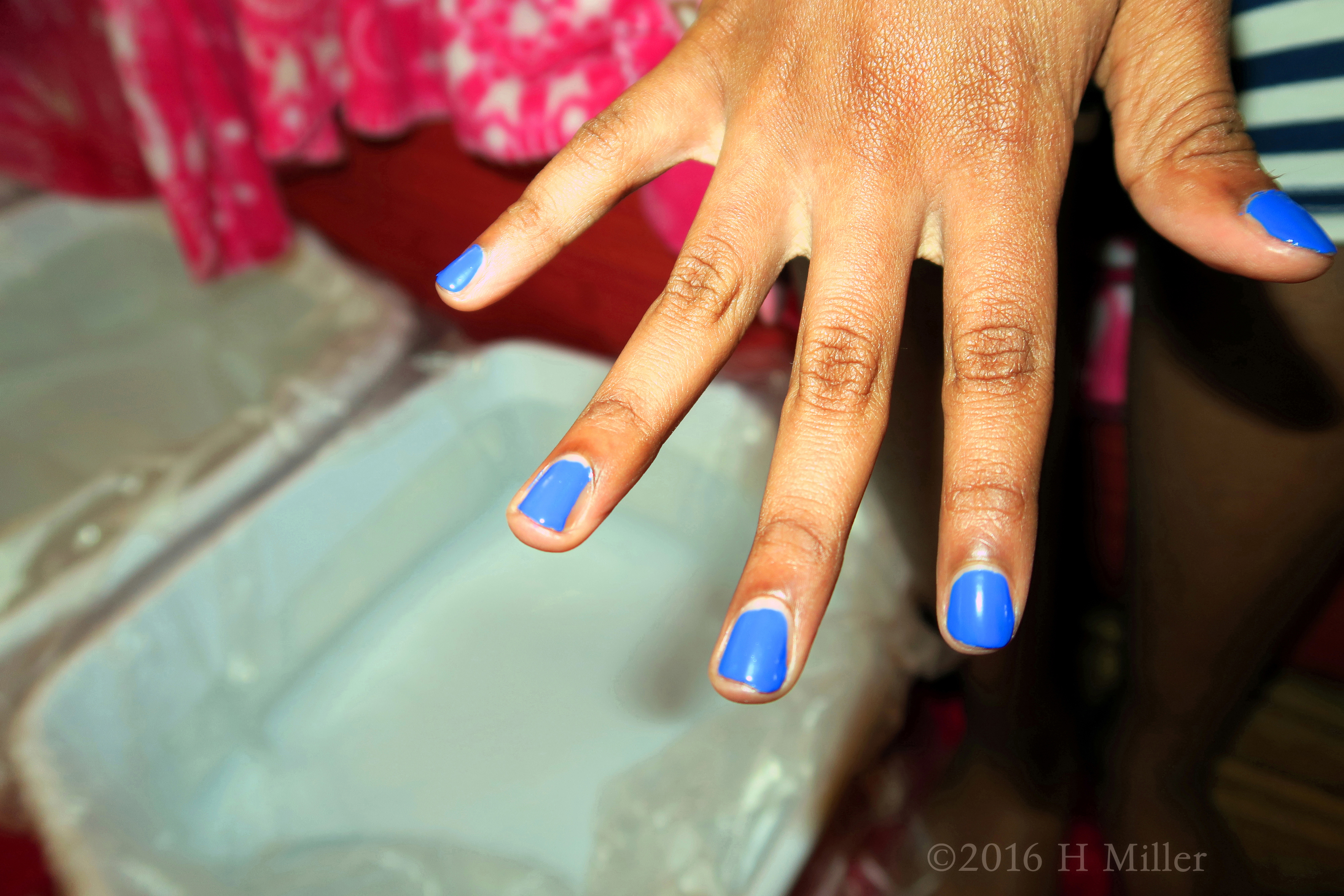 Blue Fingernails Are Always A Hit. Blue Fingernails Are Always A Hit.