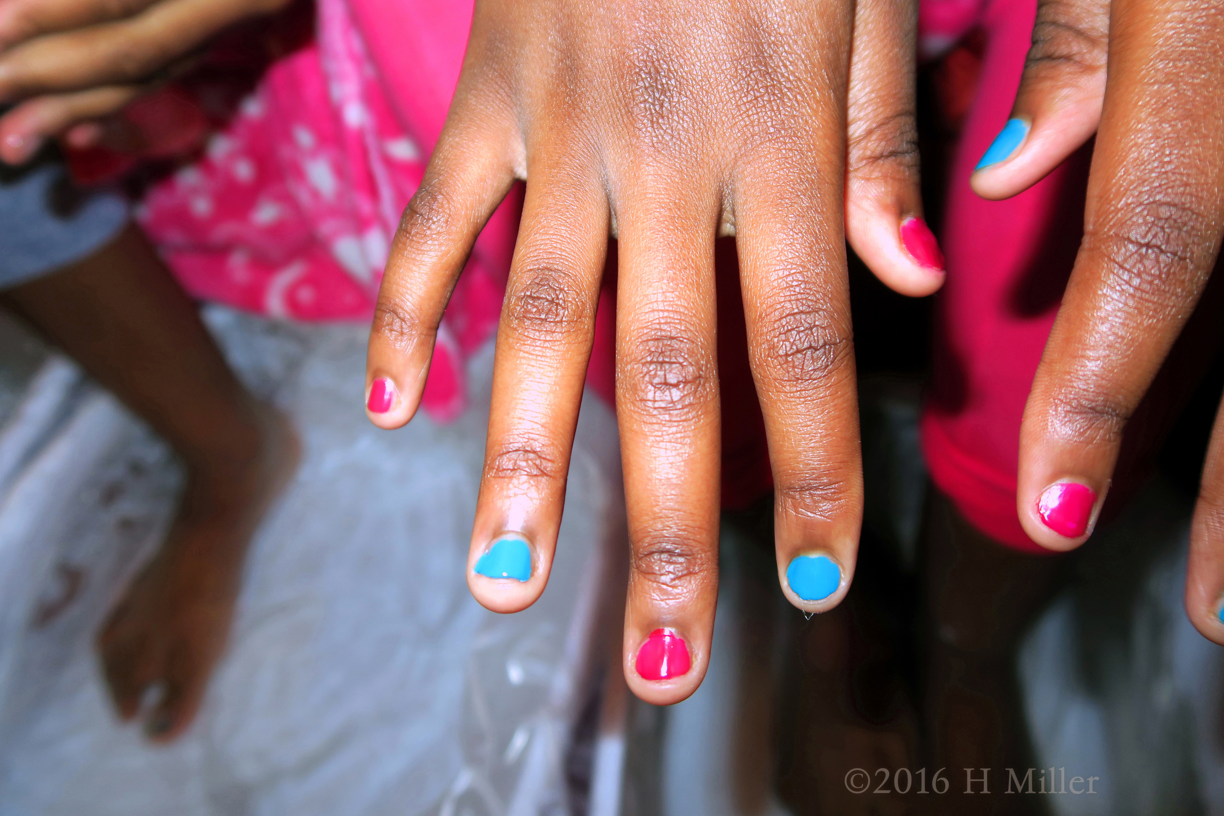 Cool Tween Mani! Magenta And Blue. Cool Tween Mani! Magenta And Blue.