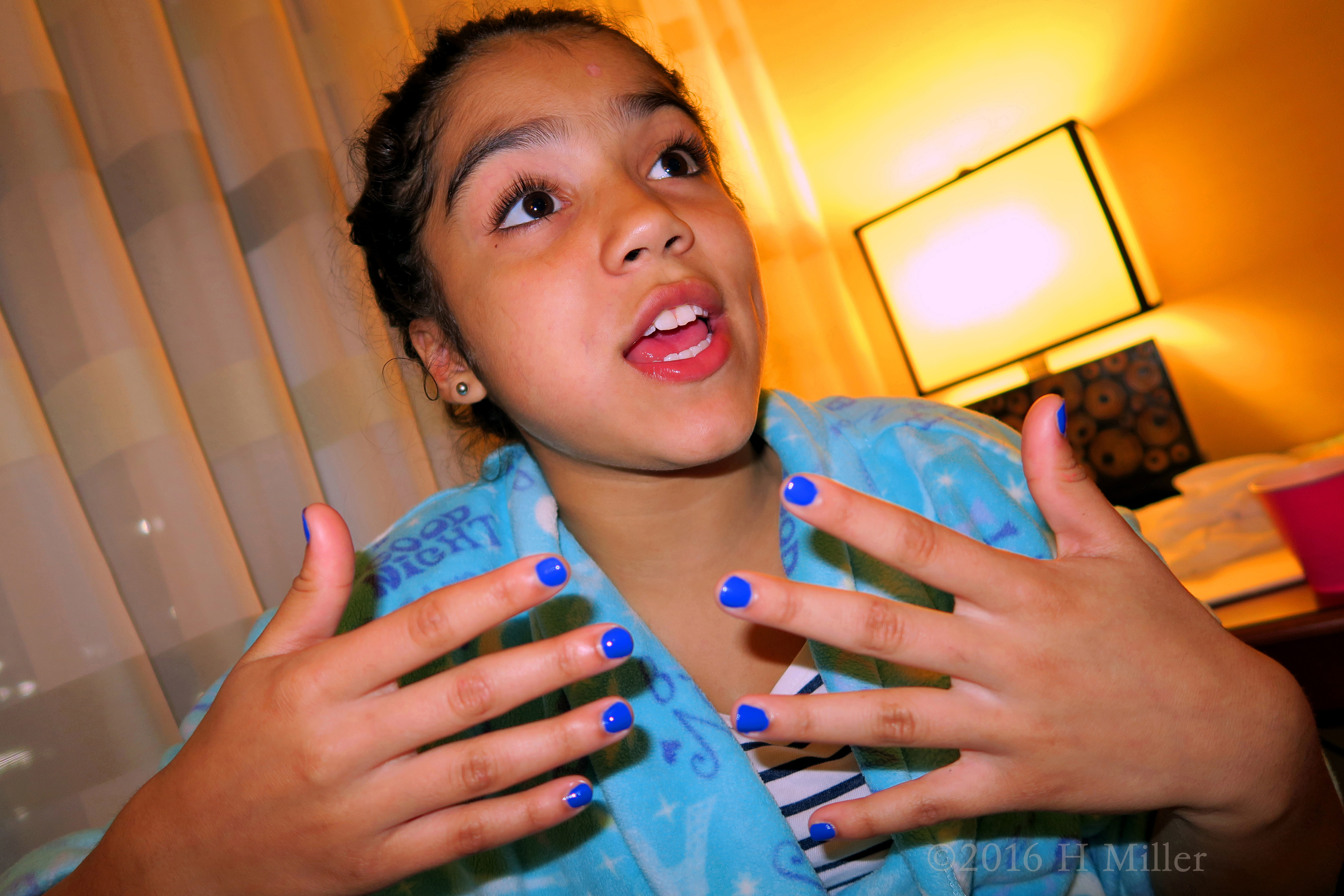 Super Cool Shade Of Blue Girls Mani. Super Cool Shade Of Blue Girls Mani.