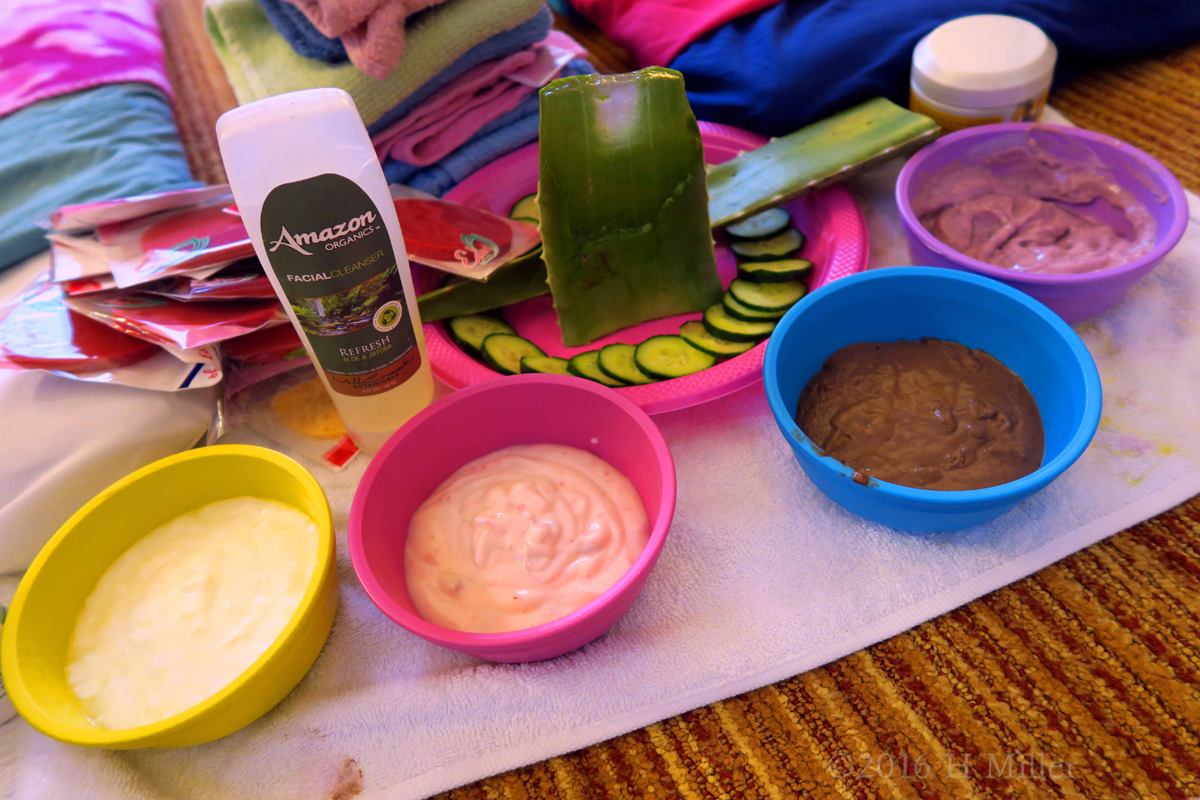 Yogurt Based Masques With Various Kid Friendly Extras Like Aloe! 