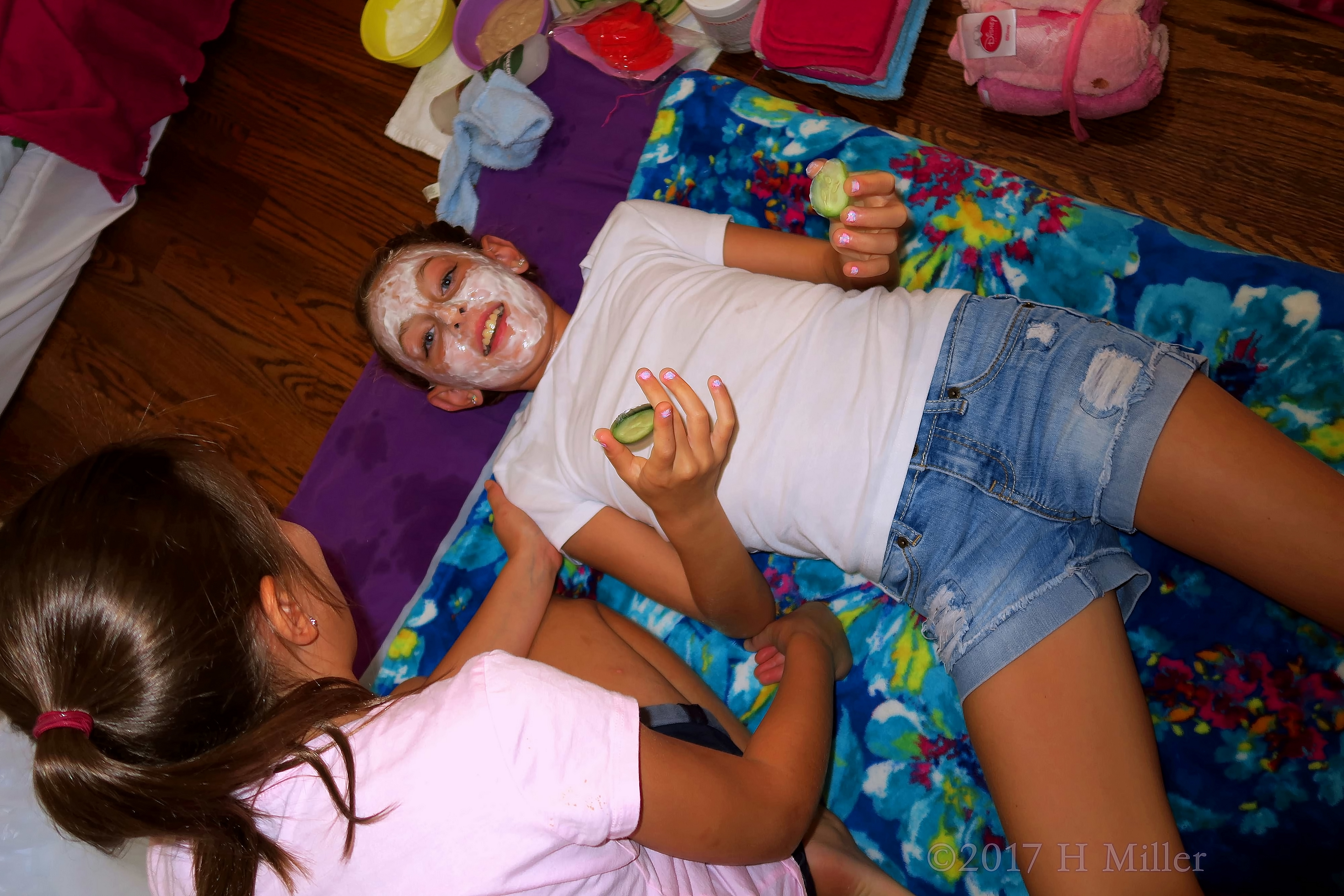 Cleansing Cucumbers To Rest The Eyes During Kids Facials. Cleansing Cucumbers To Rest The Eyes During Kids Facials.
