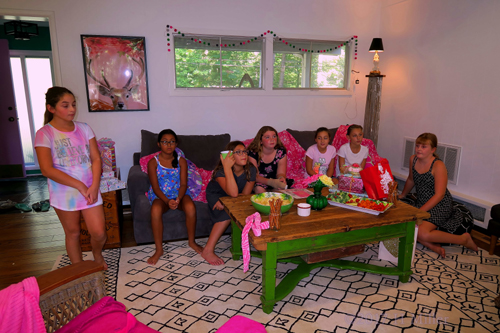 The Spa Party Snack Table Is Laid Out The Spa Party Snack Table Is Laid Out