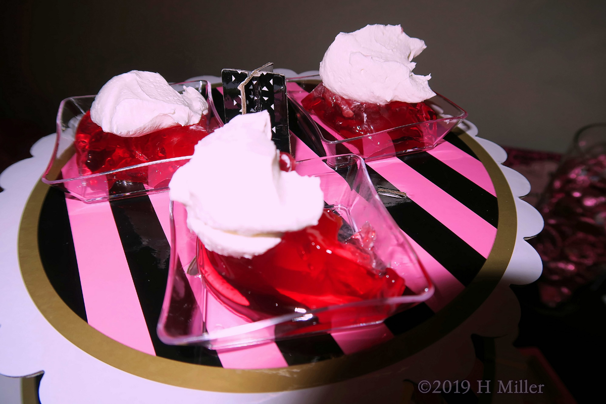 Pink Arranged Jello Desserts 