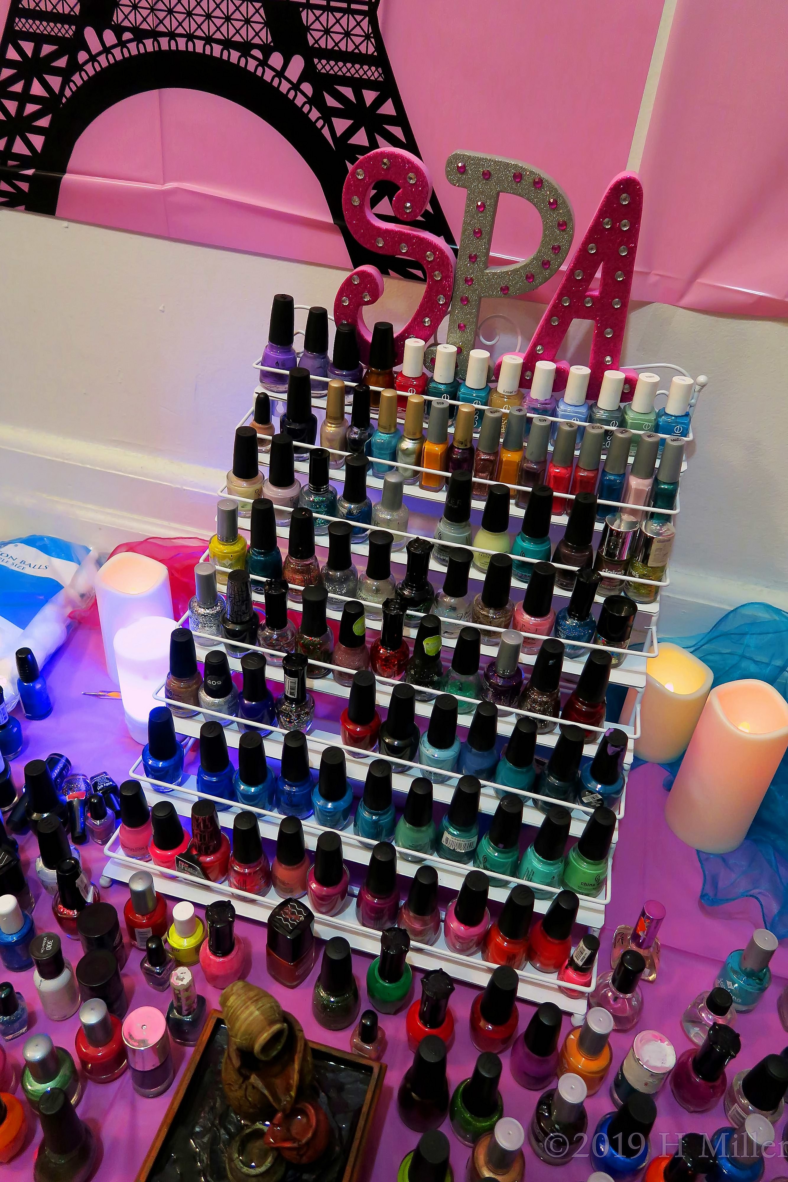 Sparkle SPA Sign On Top Of Nail Spa Polish Display Sparkle SPA Sign On Top Of Nail Spa Polish Display