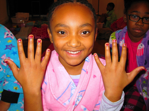 Pink Spa Robe With Polka Dot Manicure For Kid