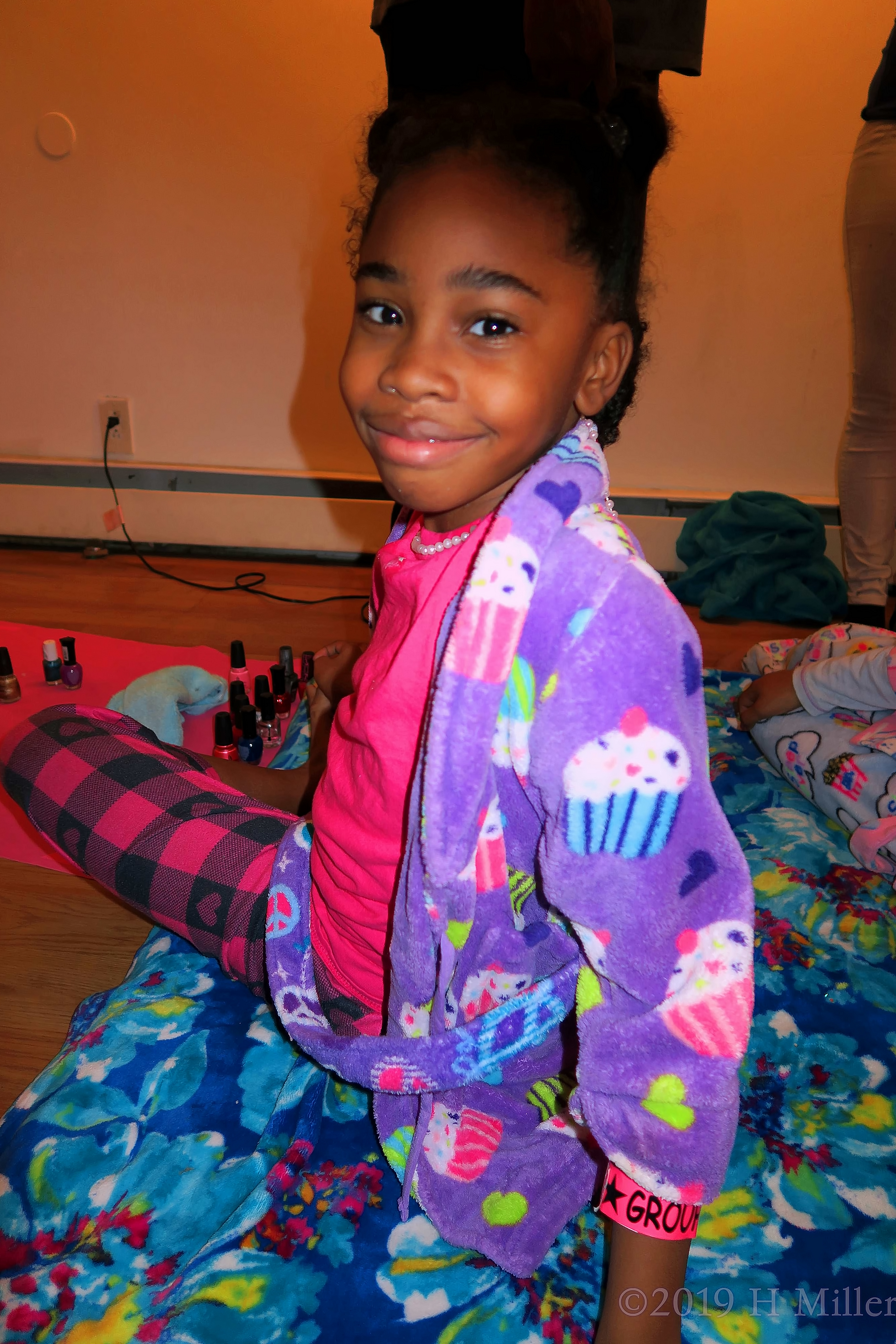 Bunny Robed Spa Guest With Big Smile After Her Girls Facial! Bunny Robed Spa Guest With Big Smile After Her Girls Facial!