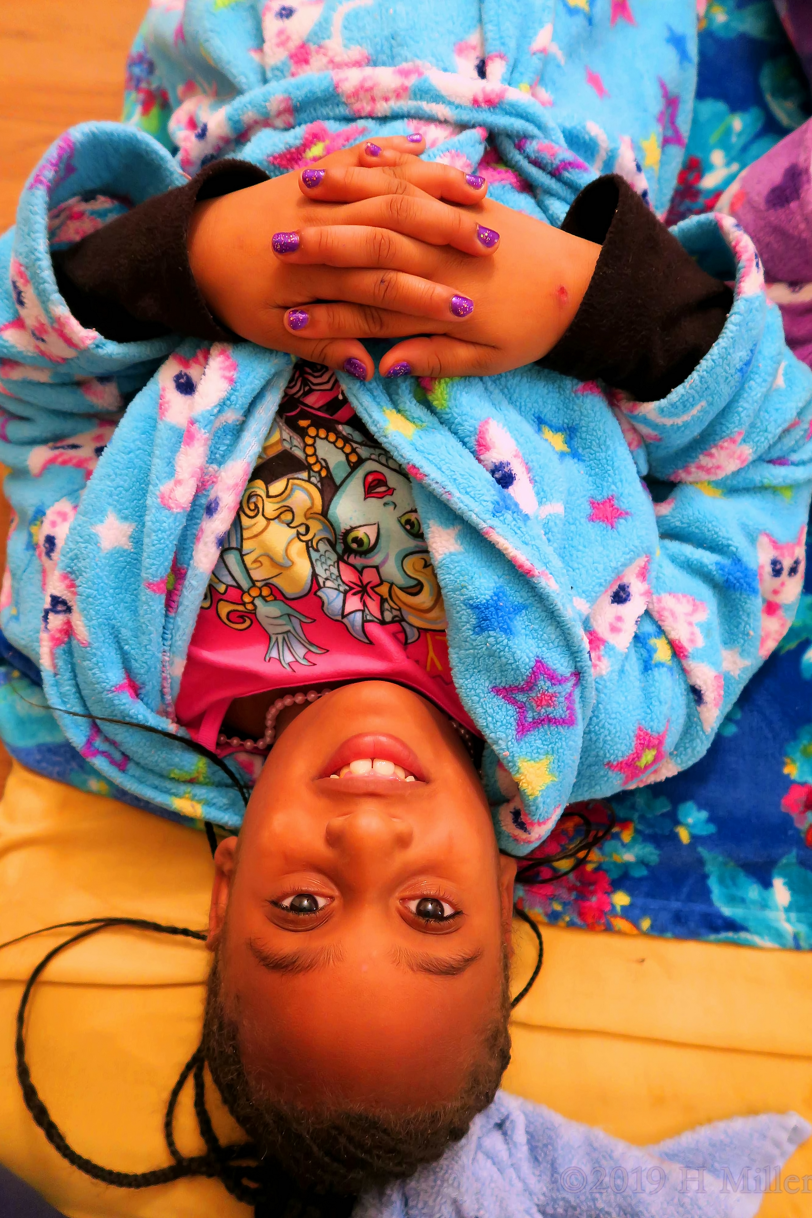 Cat Robed Spa Guest With Purple Girls Mani, Ready For Her Facial! Cat Robed Spa Guest With Purple Girls Mani, Ready For Her Facial!