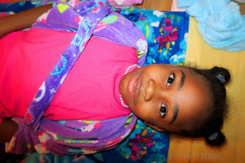 Purple Cupcake Robed Guest Ready For Her Spa Treatment Purple Cupcake Robed Guest Ready For Her Spa Treatment