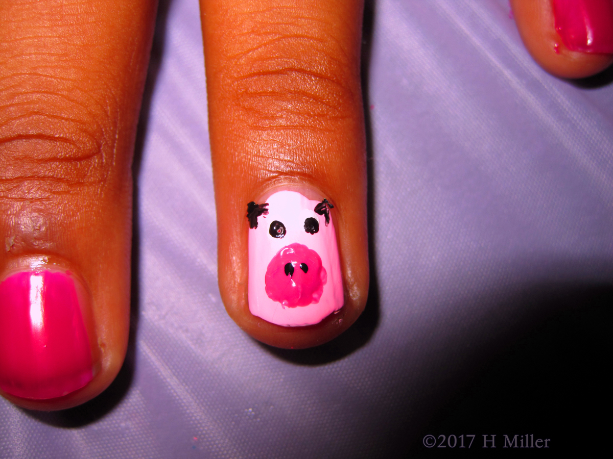 How Cute Is This Piggy Nail Art On The Kids Mini Mani!