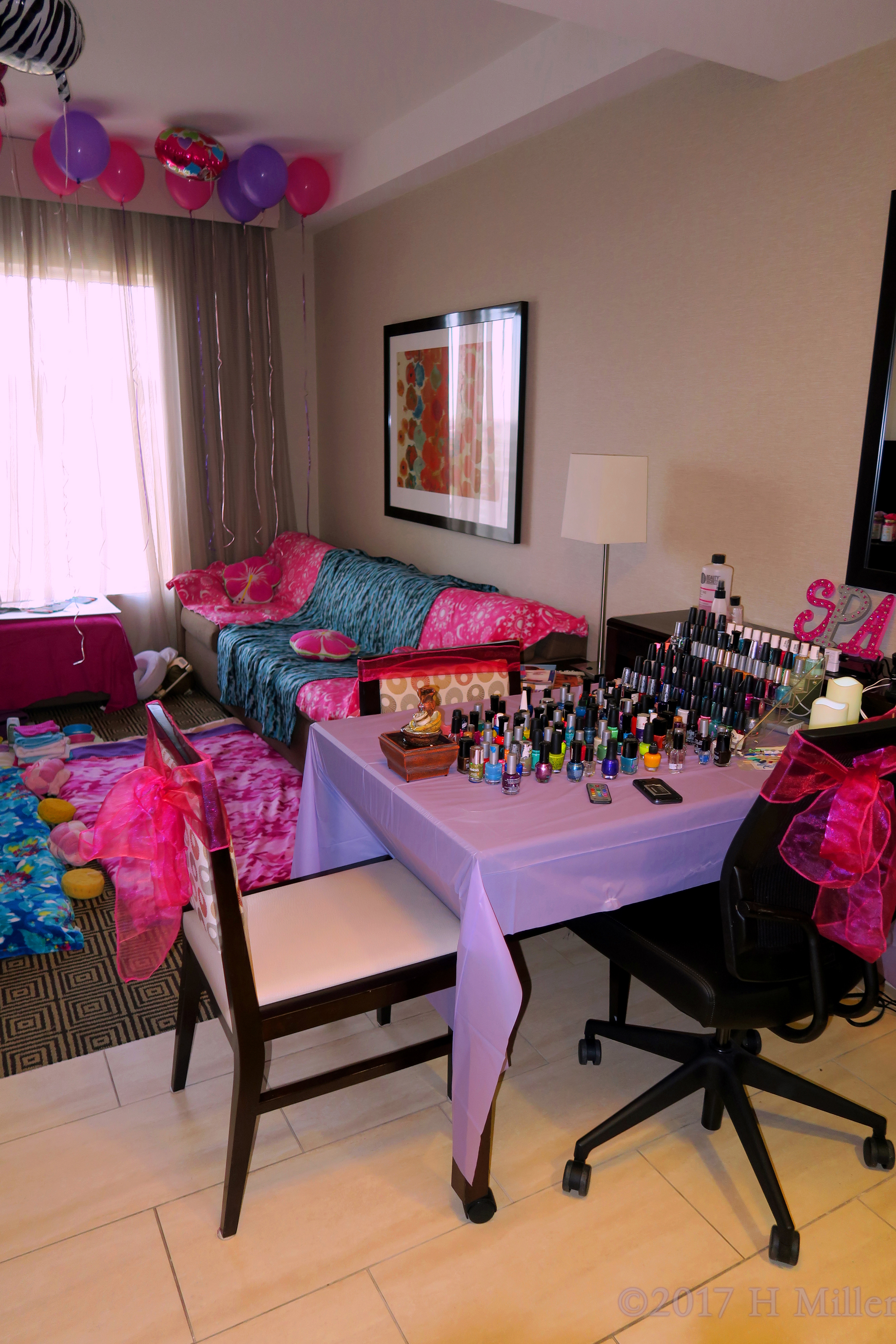 Girls Manicure And Kids Facial And Massage Area, Setup And Ready For The Girls Spa! 