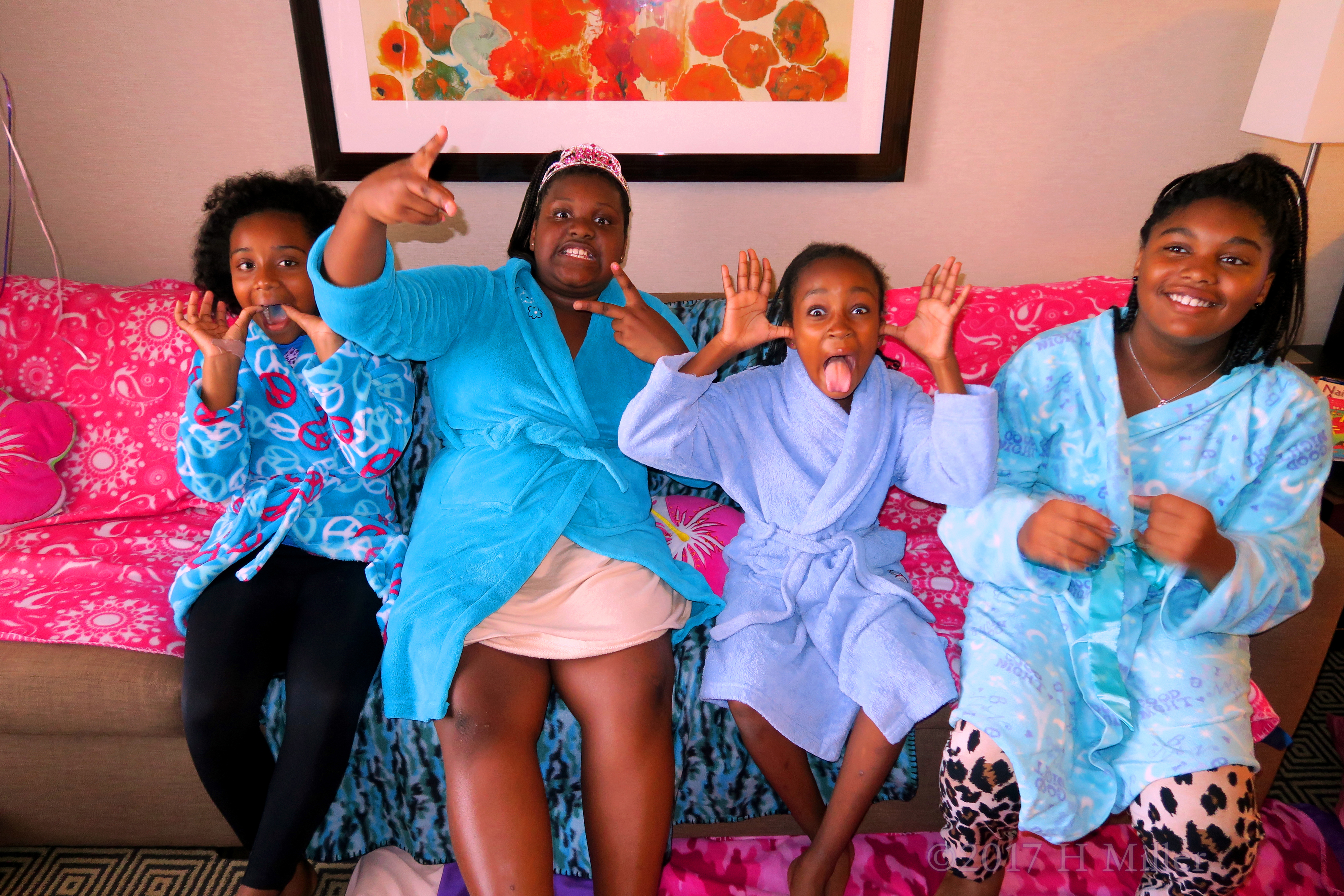 They Make Cool Silly Faces For The Kids Spa Party Group Photo! They Make Cool Silly Faces For The Kids Spa Party Group Photo!