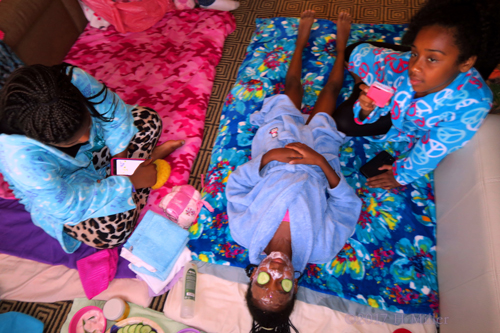 Kids Spa Party Facial In Progress. Kids Spa Party Facial In Progress.