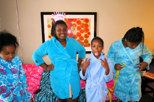 Spa Party Guests Ready With Their Spa Robes On! Spa Party Guests Ready With Their Spa Robes On!