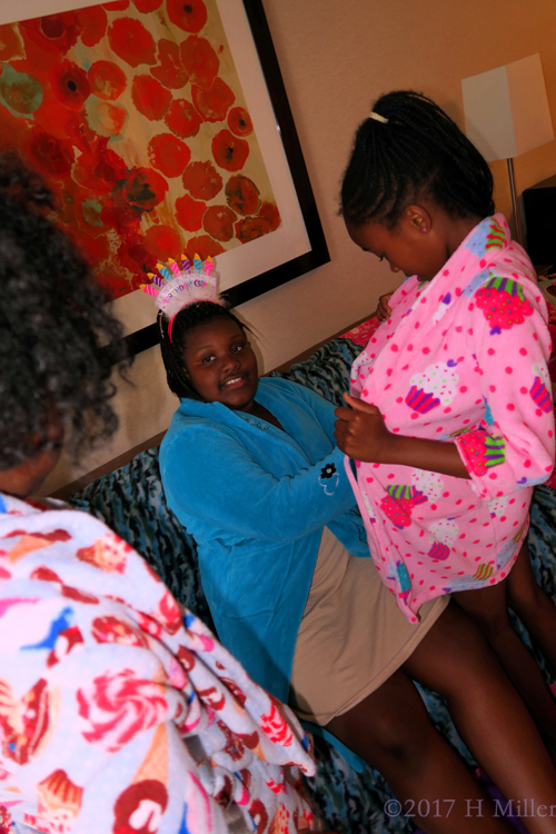 While Helping Her Out With Her Spa Robe. While Helping Her Out With Her Spa Robe.