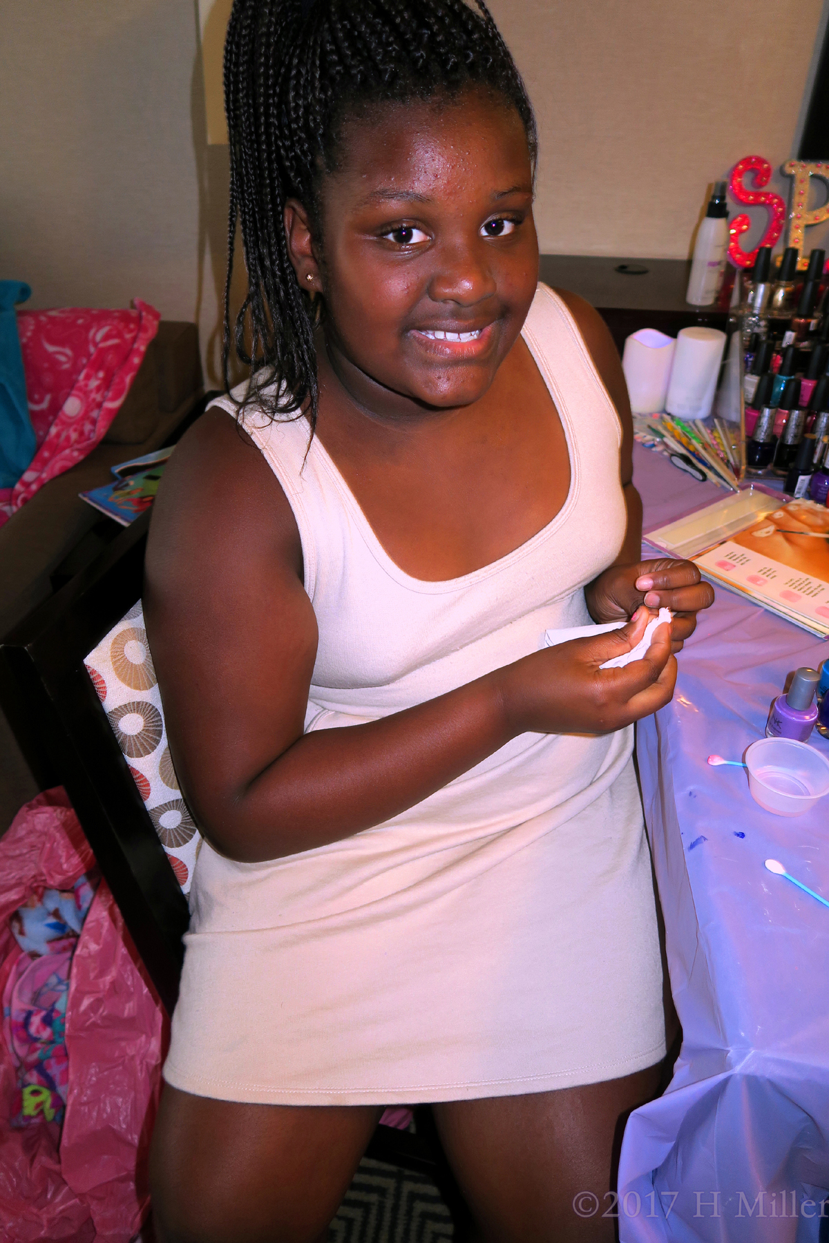 Birthday Girl During Her Kids Manicure Session! 