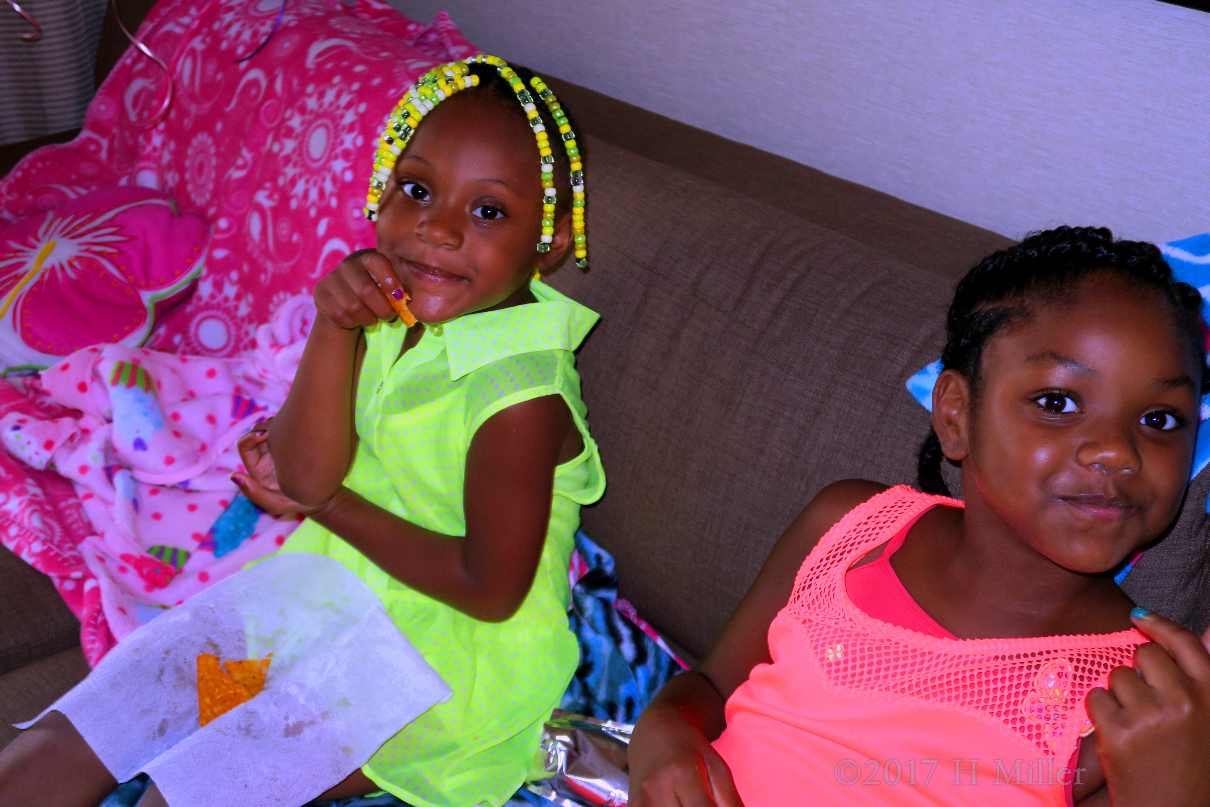 Enjoying The Delicious Snacks. Enjoying The Delicious Snacks.