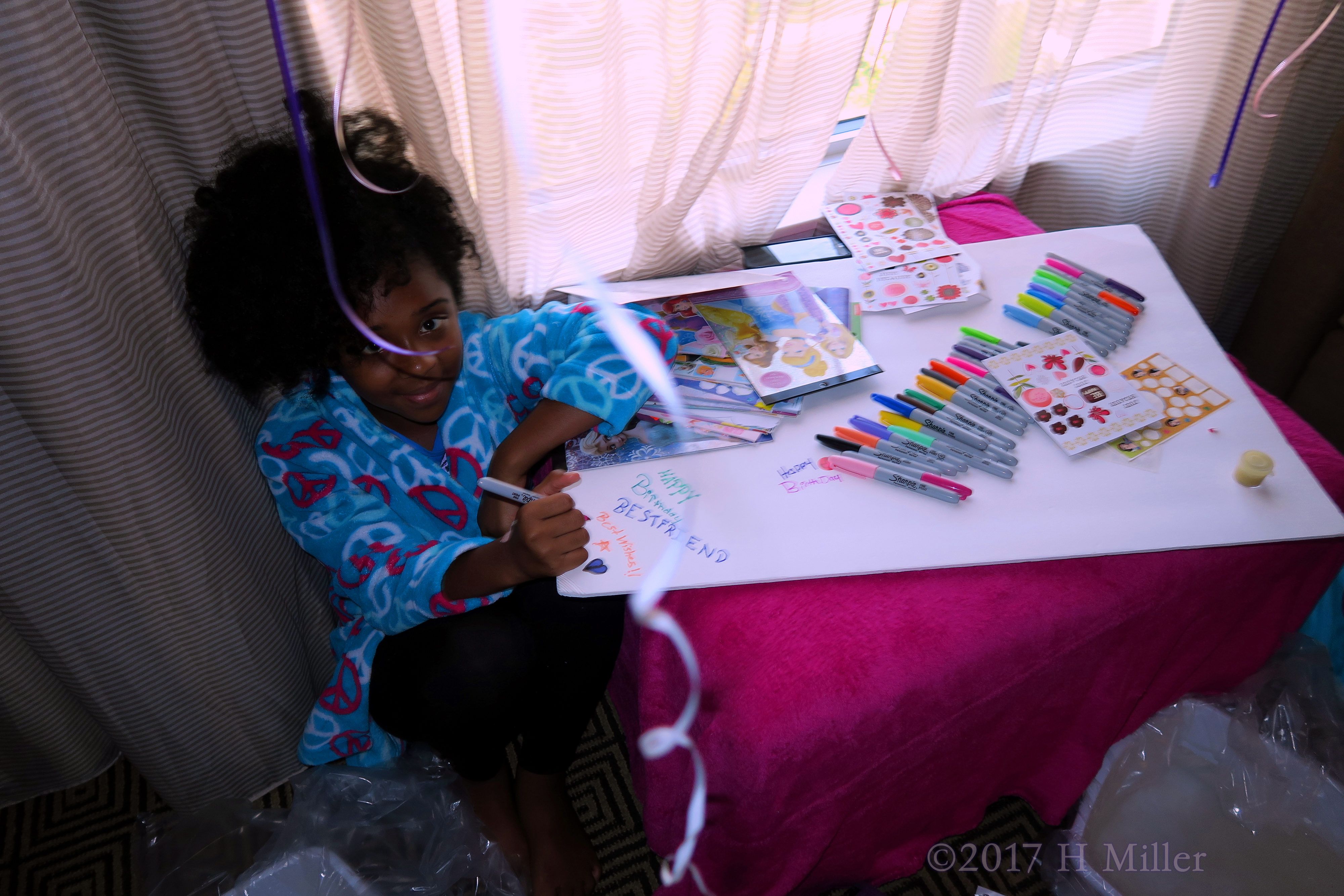 Happy Birthday Dear Friend! She Writes On The Spa Birthday Card. Happy Birthday Dear Friend! She Writes On The Spa Birthday Card.