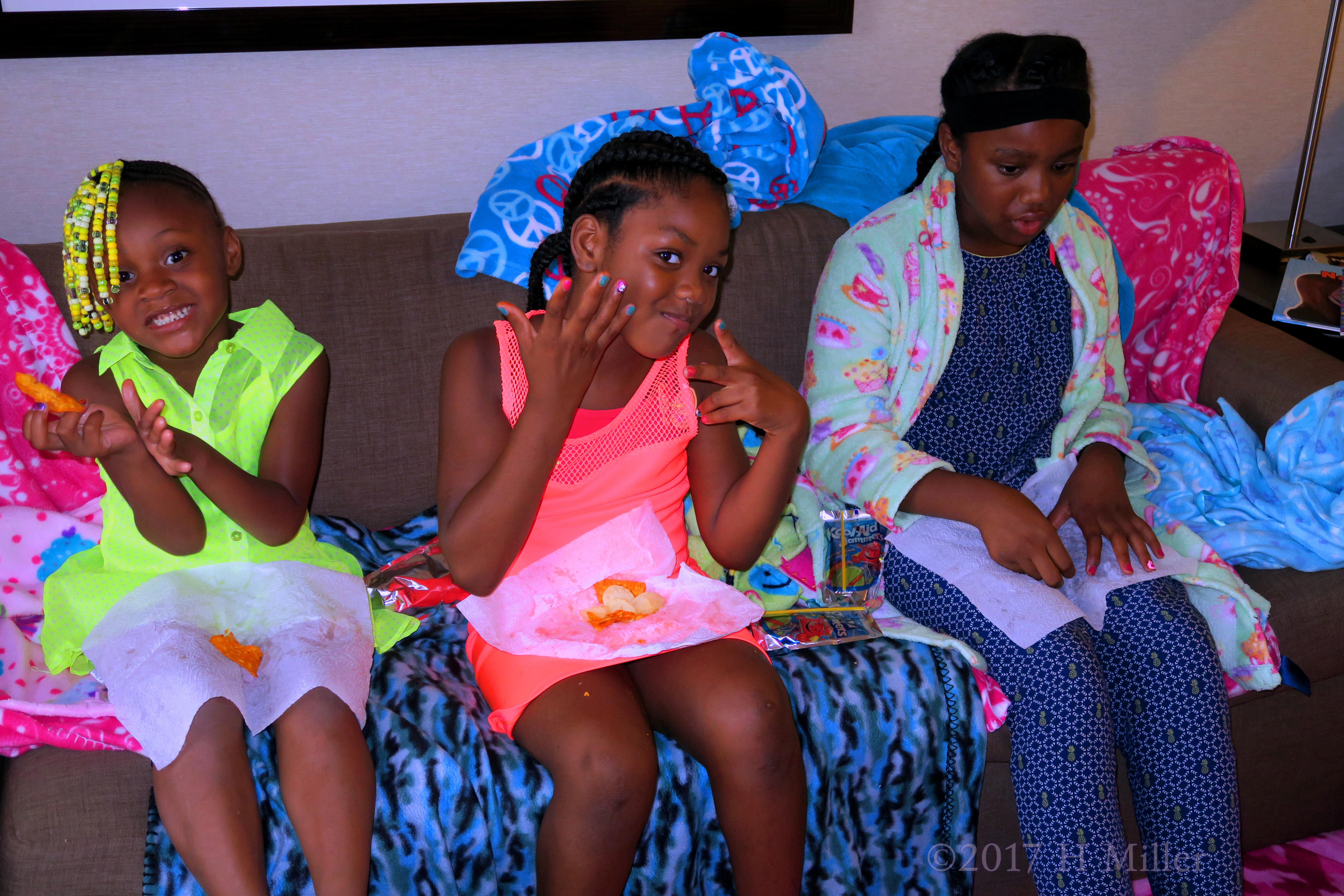 Showing Her Cool Mini Mani Off With A Happy Smile. Showing Her Cool Mini Mani Off With A Happy Smile.