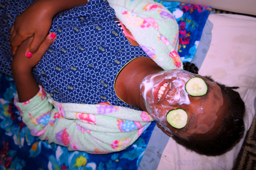Calm And Serene During Her Kids Facial. Calm And Serene During Her Kids Facial.