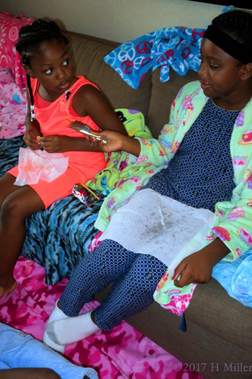 Having Snacks While Relaxing On The Spa Couch. Having Snacks While Relaxing On The Spa Couch.