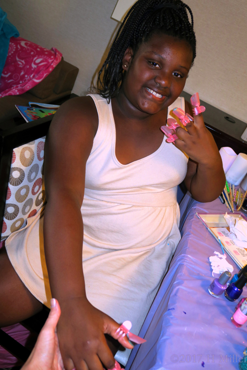 Manicure For Girls Time With Her Nail Protectors On! Manicure For Girls Time With Her Nail Protectors On!