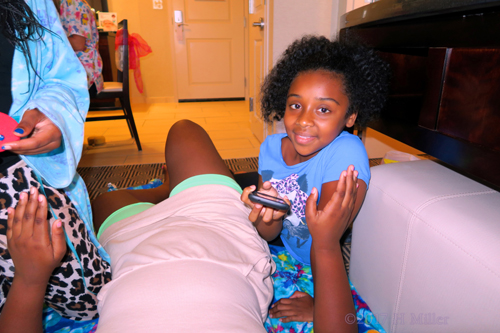 While Enjoying The Spa Party, She Poses With A Smile. While Enjoying The Spa Party, She Poses With A Smile.