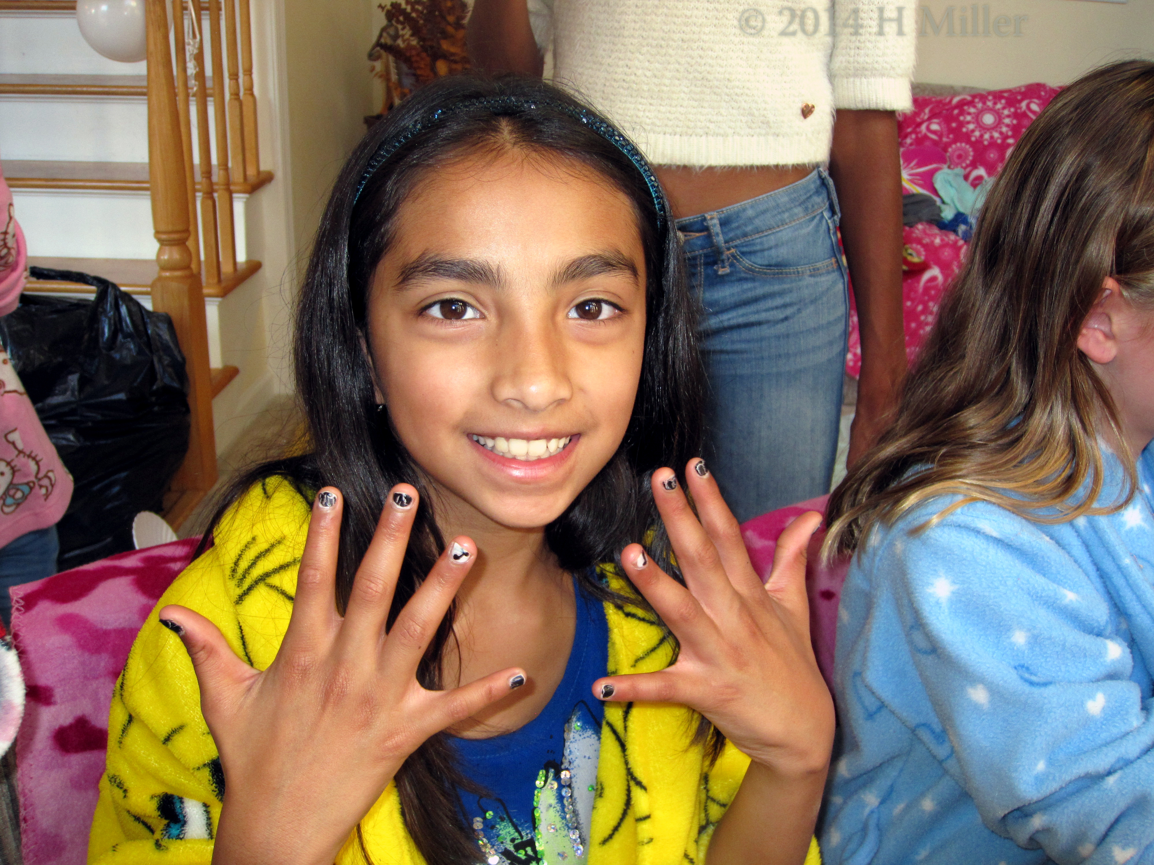 Kids Manicure Displayed For Camera. Kids Manicure Displayed For Camera.