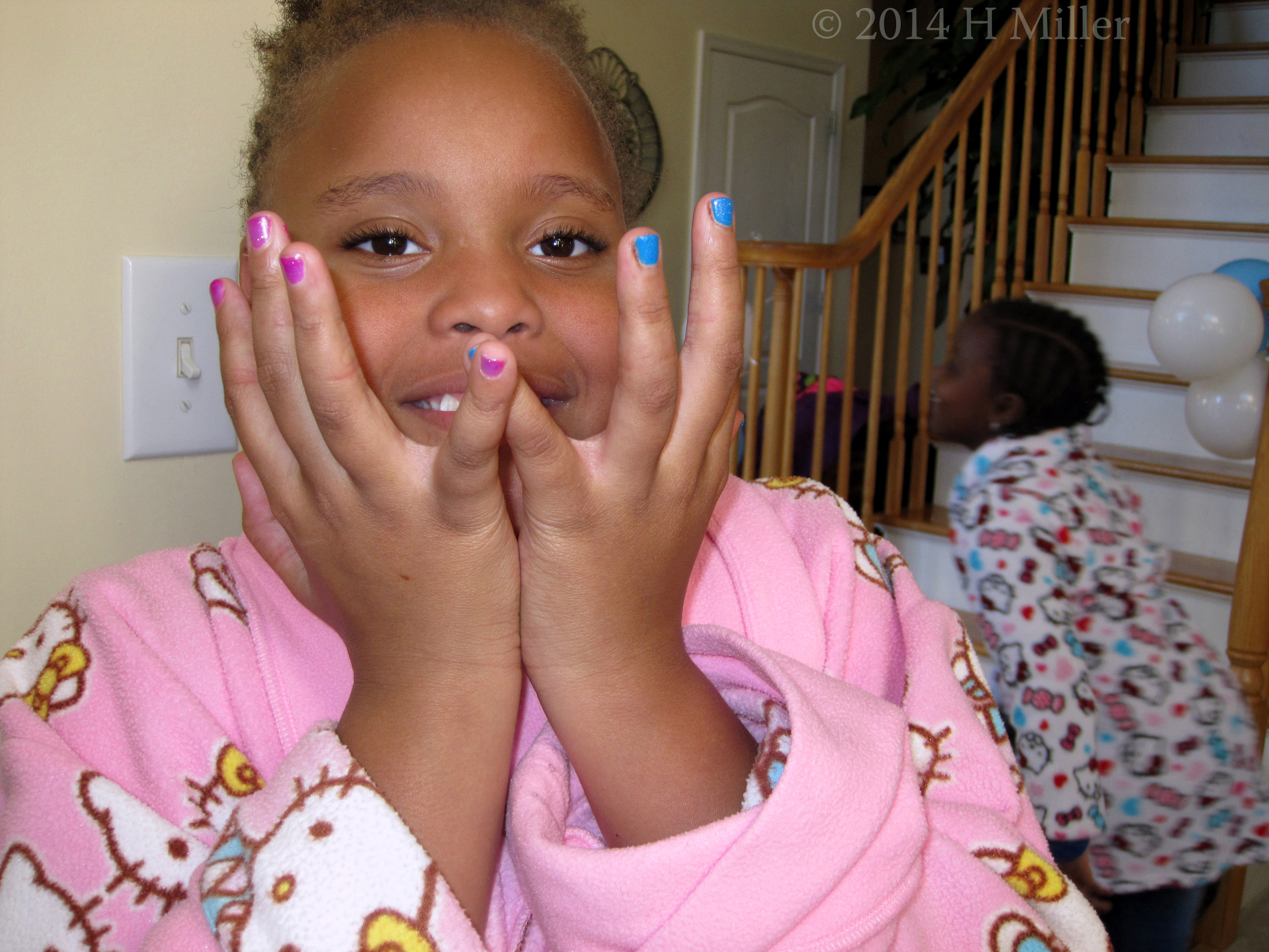 Pink And Blue Nail Art With Glitter! Pink And Blue Nail Art With Glitter!