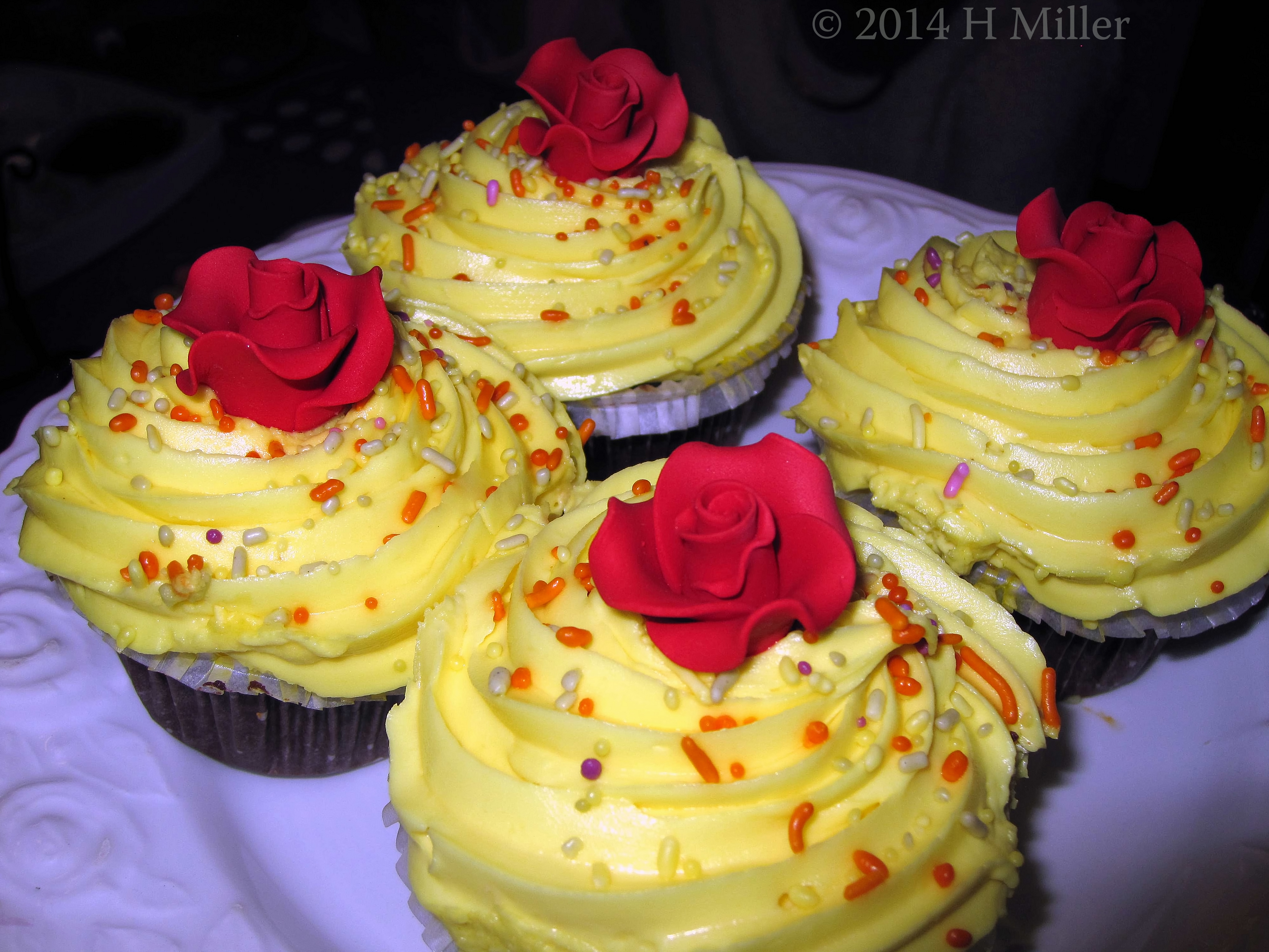 Yellow Spa Birthday Party Cupcakes VERY Close Up! Yellow Spa Birthday Party Cupcakes VERY Close Up!