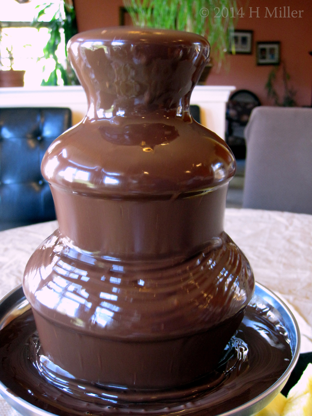 A Chocolate Fountain In Motion.
