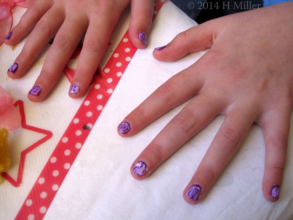 Purple Polkish With Blended White OPI Shatter Top Coat 