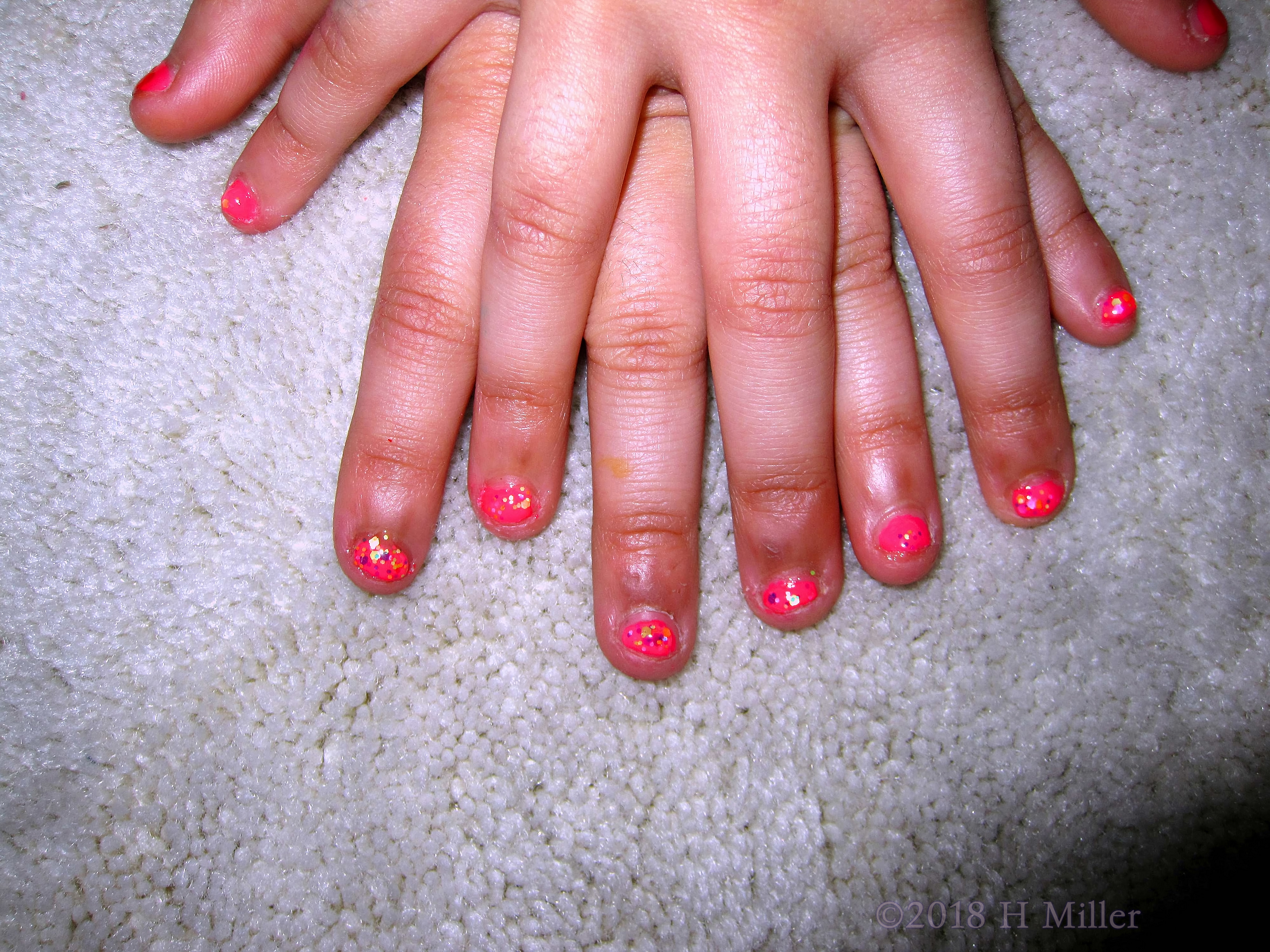 Shining Red Kids Manicure!