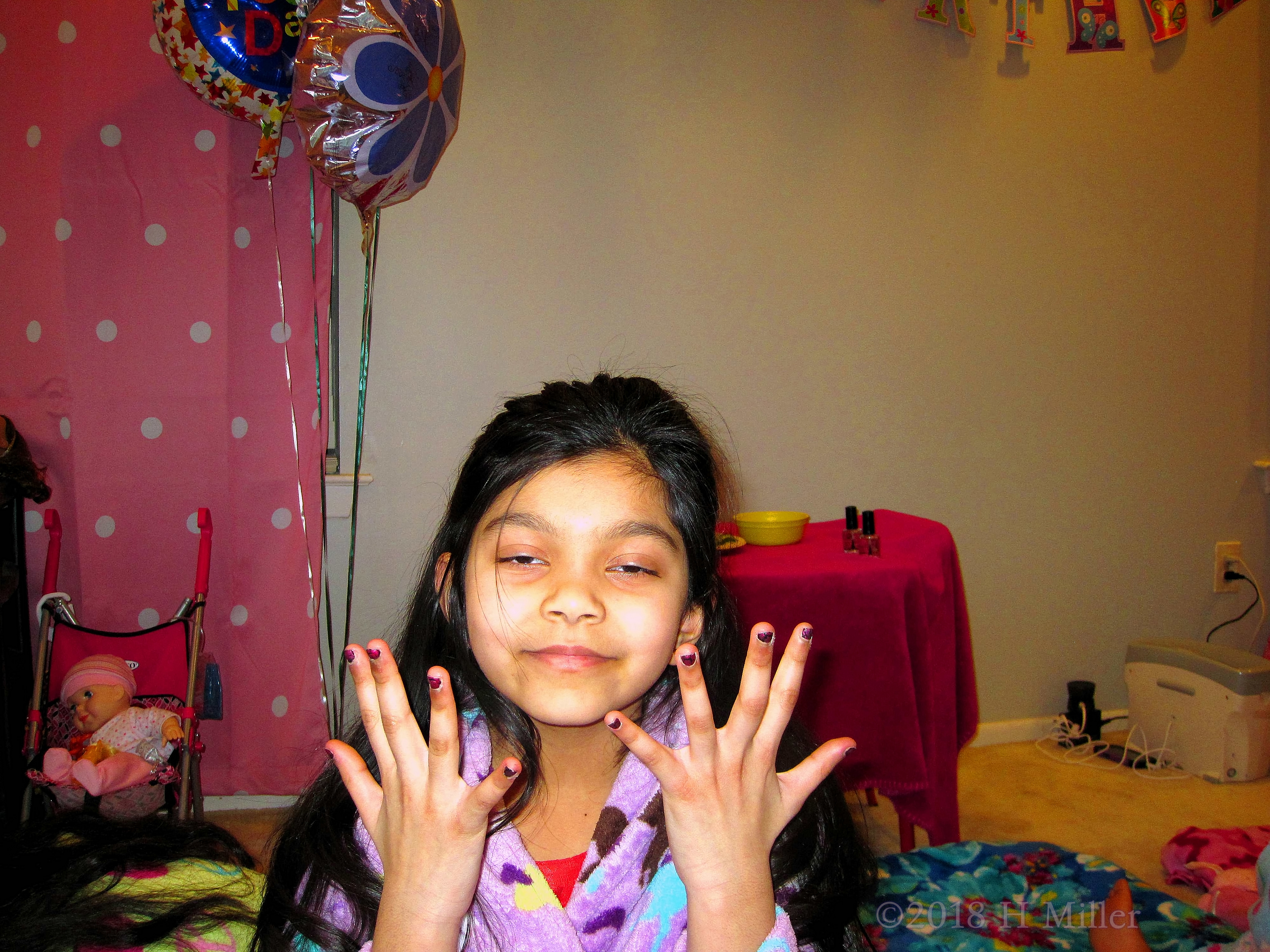 Showing Off Her Awesome Mini Mani. Showing Off Her Awesome Mini Mani.