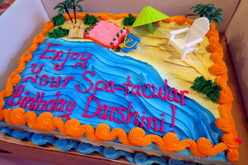 Amazingly Delicious! Check Out Darshini's Totally Awesome Beach Spa Themed Birthday Cake!