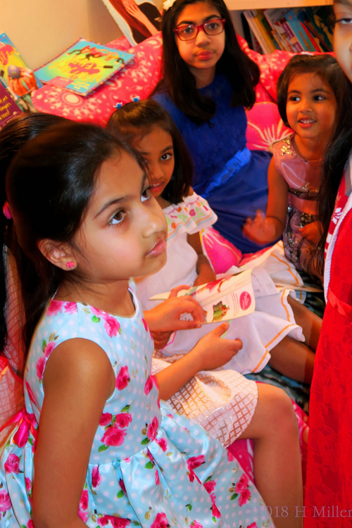 Spa Party Guests Still Going Through The Nail Art Books!