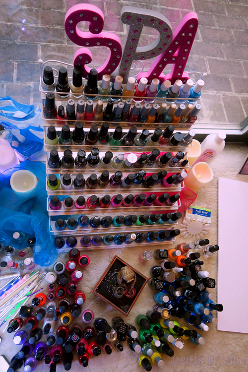 Top View Of The Beautiful Selection Of Nailcolors For Kids Mani.