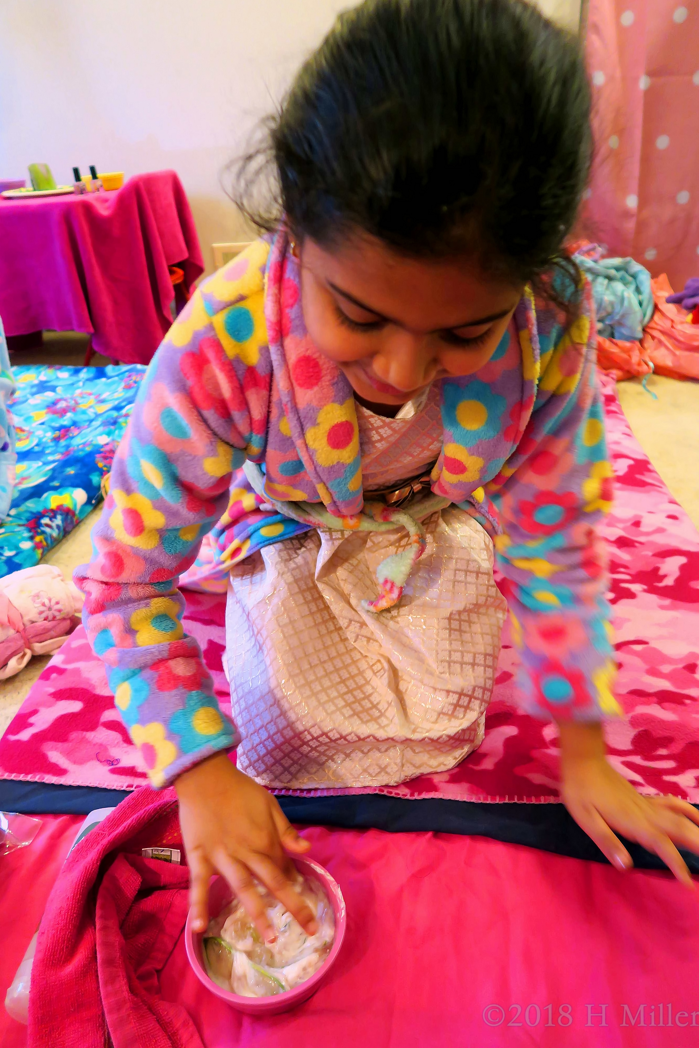 All Ready To Begin With Her Kids Facial. All Ready To Begin With Her Kids Facial.