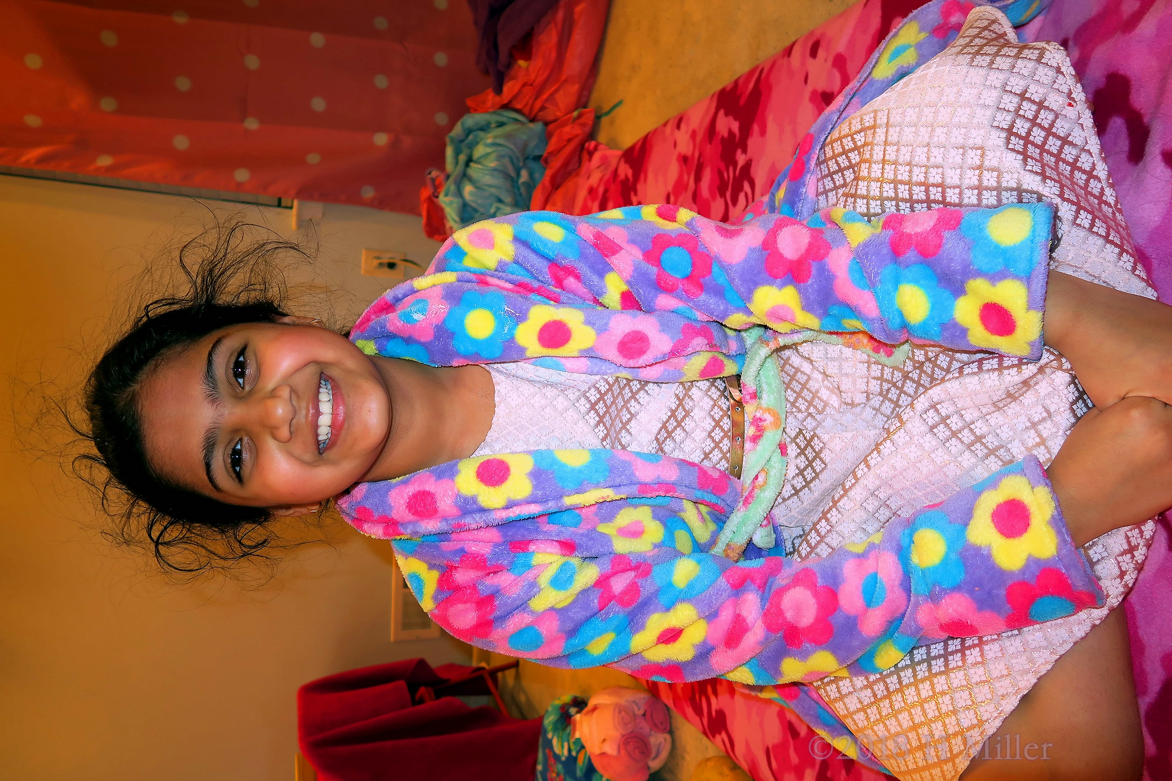 Birthday Girl Smiling After Her Girls Facial. Birthday Girl Smiling After Her Girls Facial.