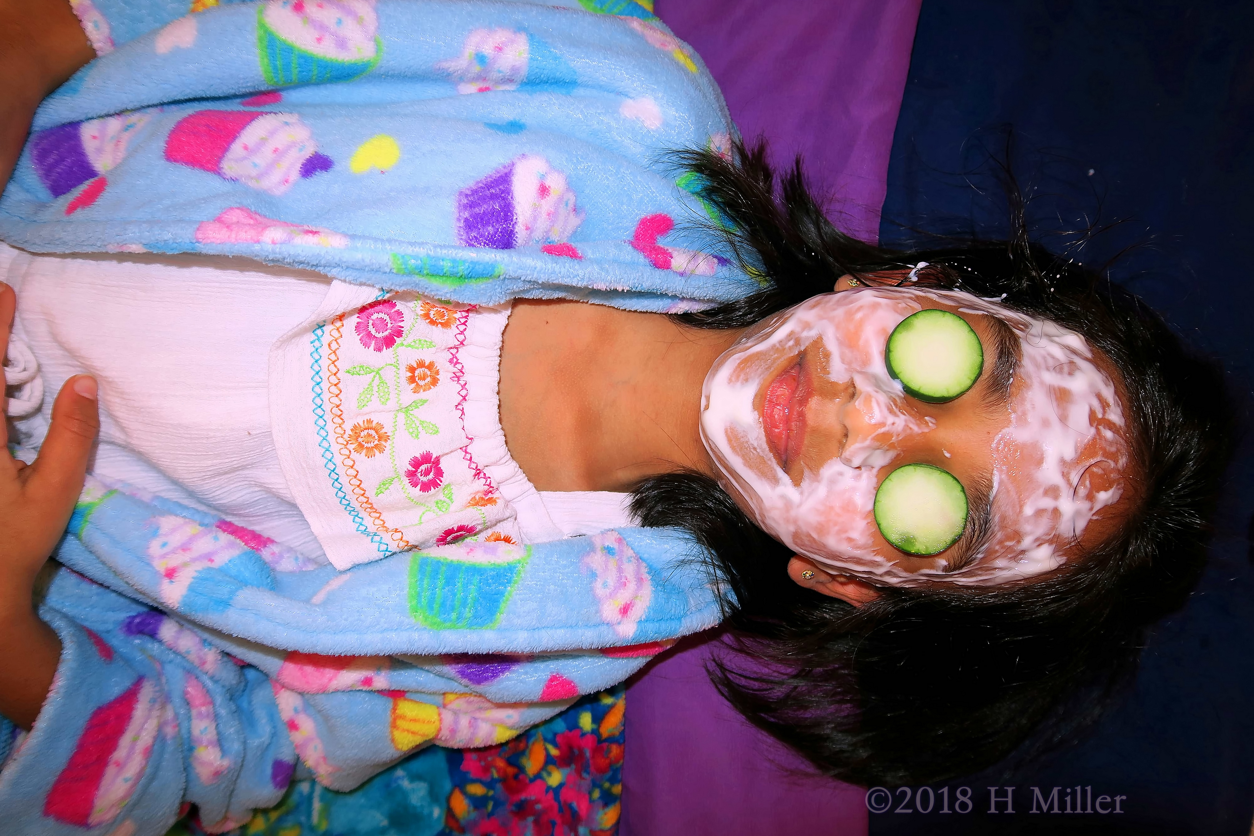 Chilling During Her Facial For Girls. 
