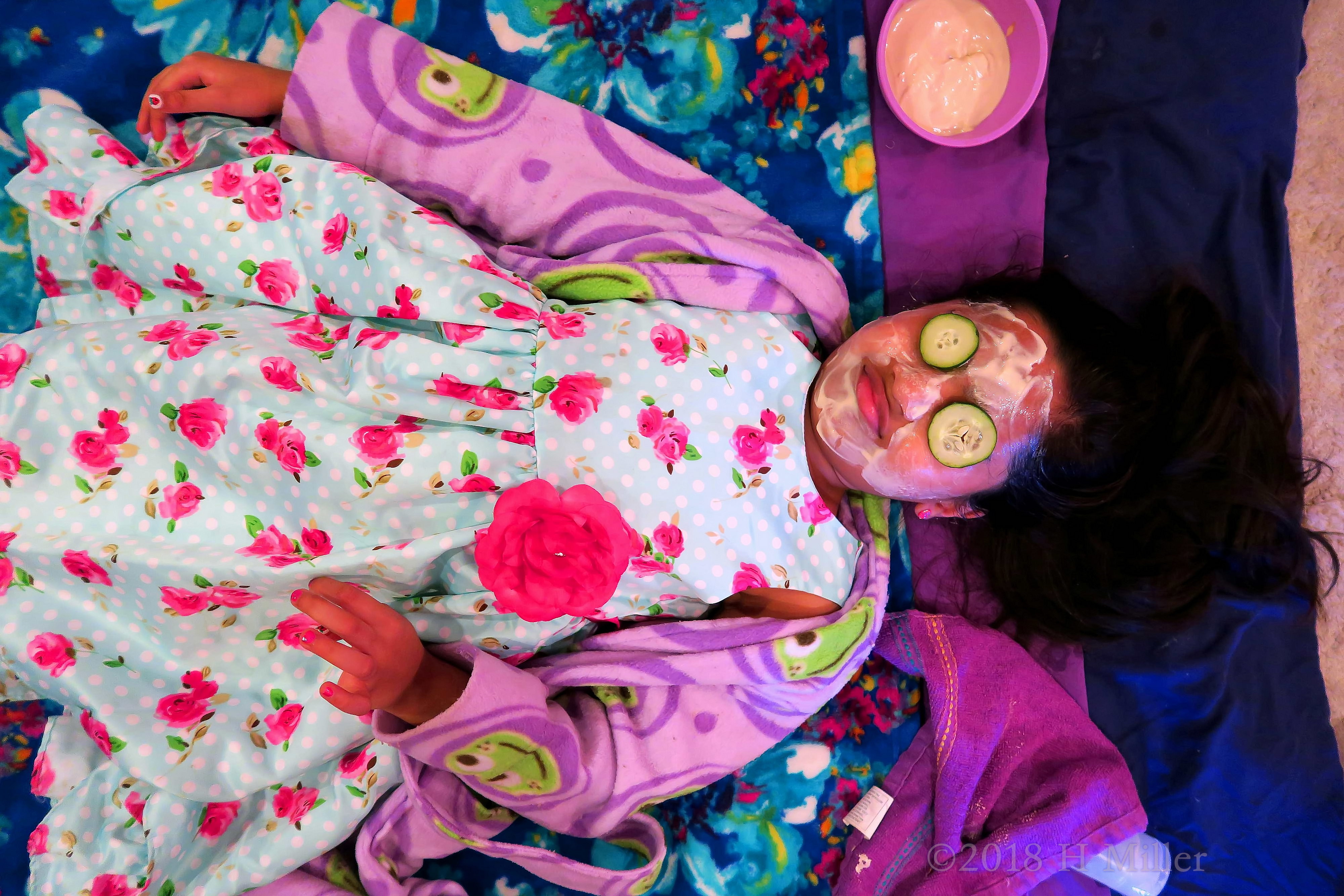 Few Moments Of Relaxation During The Girls Spa Facial Activity! Few Moments Of Relaxation During The Girls Spa Facial Activity!