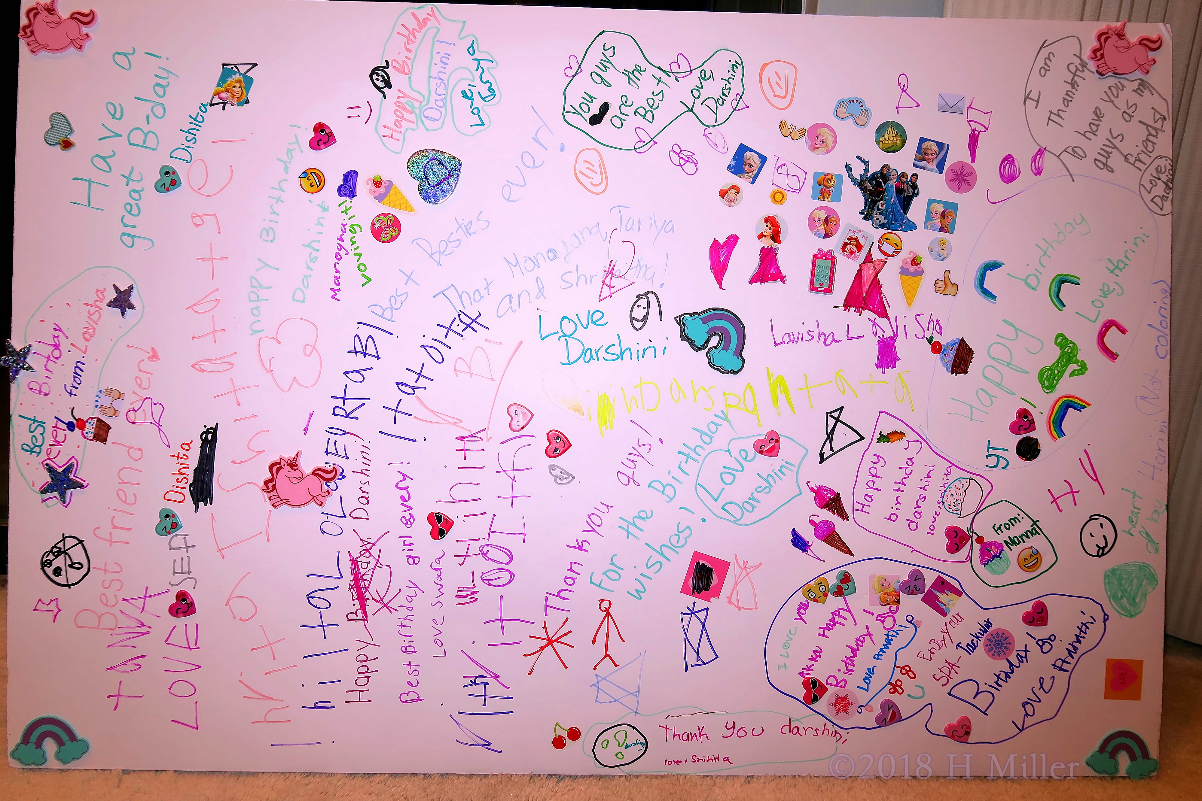 Lovely Messages On The Spa Birthday Card For Darshini By Her Friends. 4