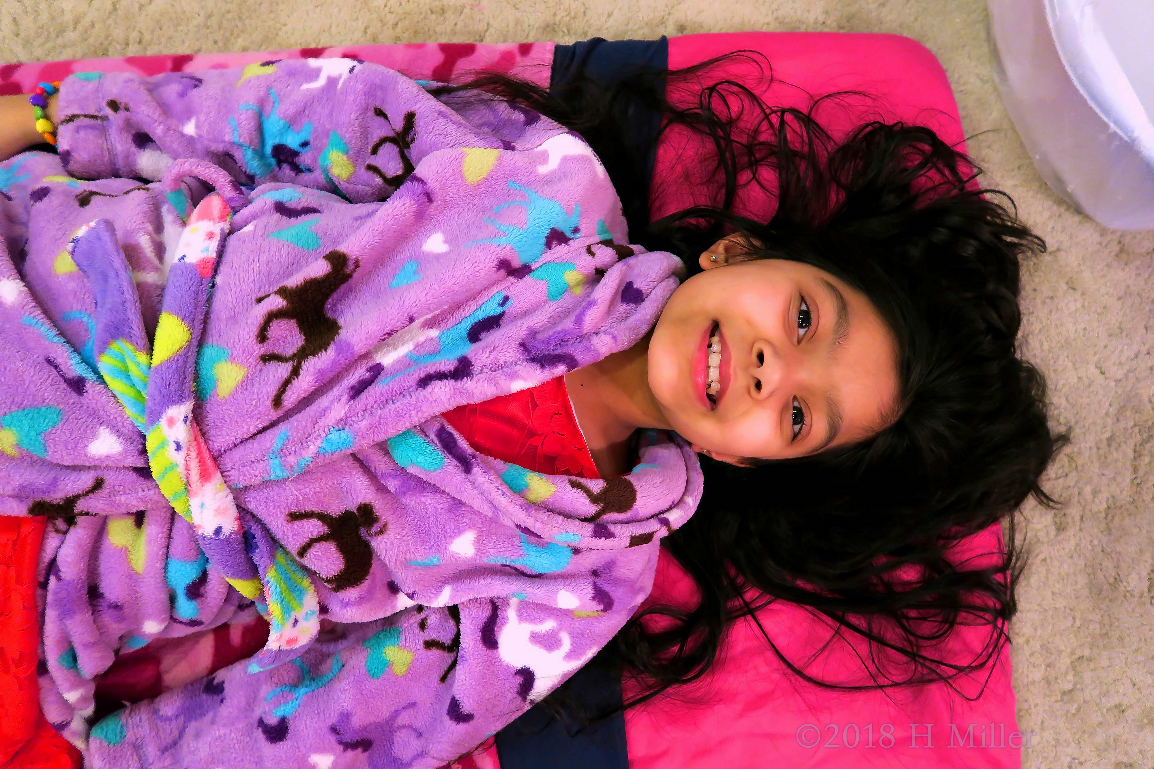 Smiling Big Before Her Kids Facial! Smiling Big Before Her Kids Facial!