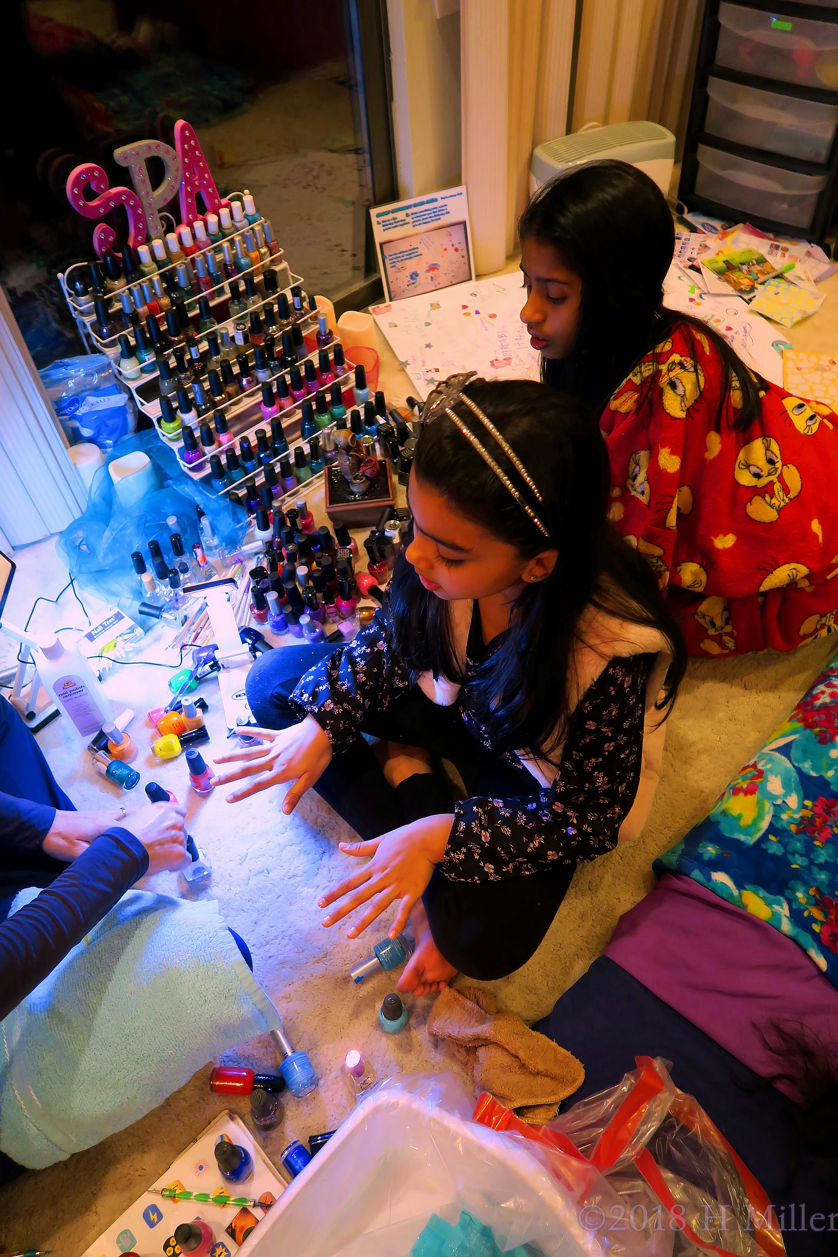 The Girls While Getting Their Pretty Manicures Painted. The Girls While Getting Their Pretty Manicures Painted.