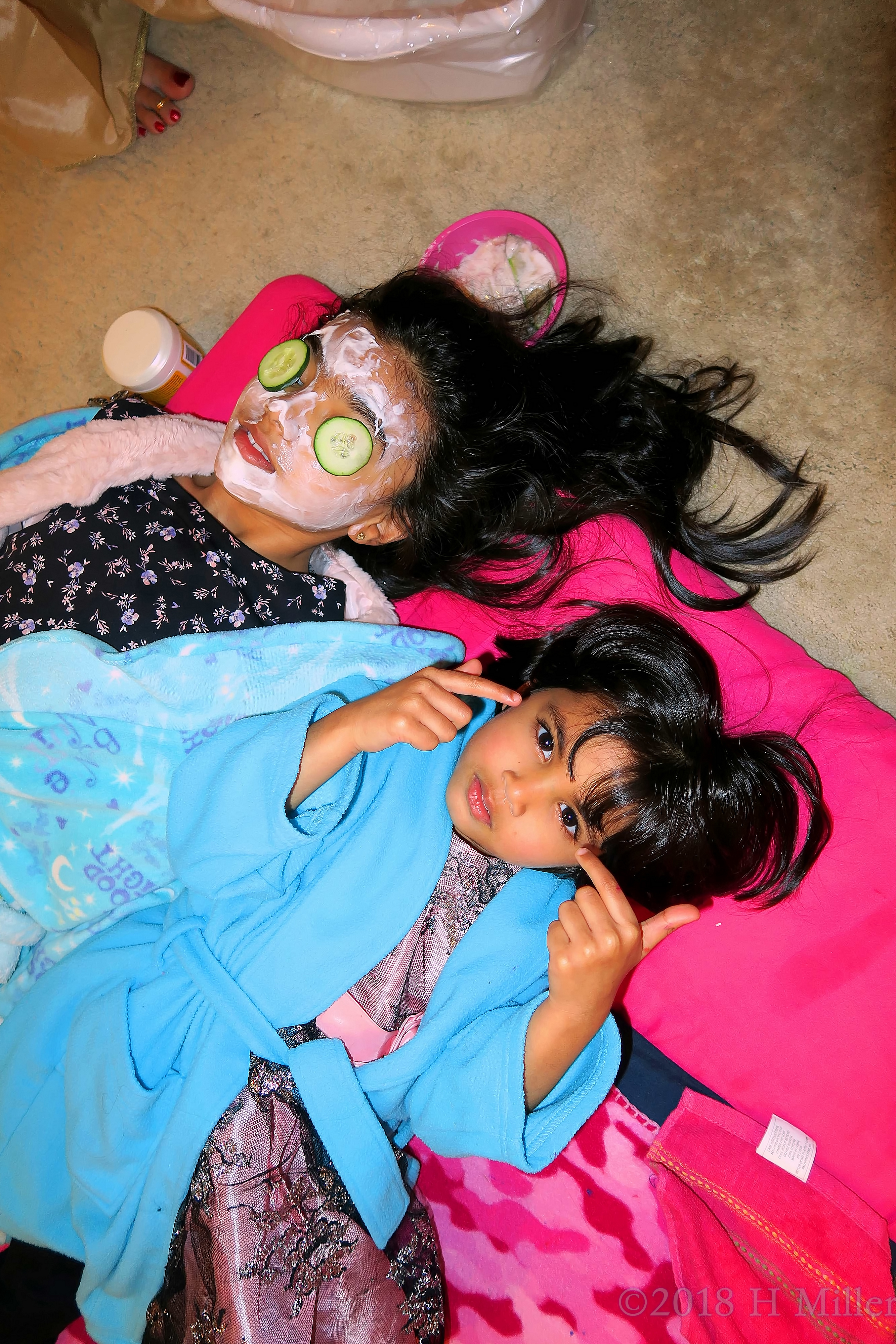 While She Gets A Relaxing Kids Facial, Her Friend Waits For Her Turn! While She Gets A Relaxing Kids Facial, Her Friend Waits For Her Turn!